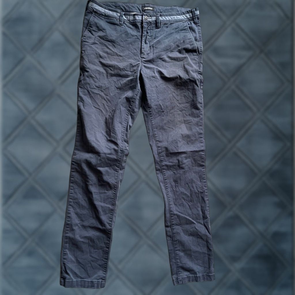 Express VINTAGE Express Men's Skinny Pants Casual Workwear Blue 34x36 Cotton Blend Spring Summer Fall Winter Size US 34 / EU 50 - 1 Thumbnail