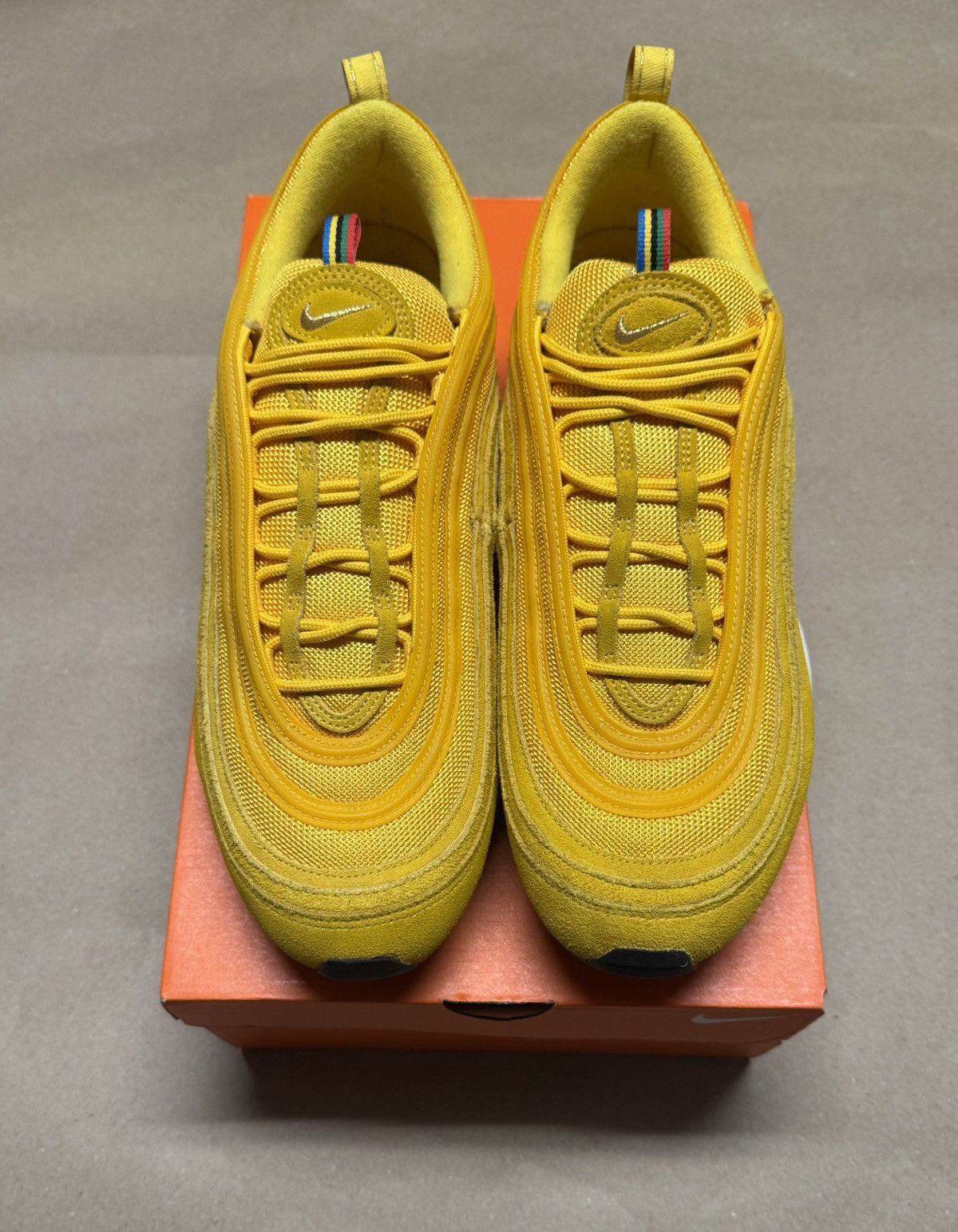 Nike Nike Air Max 97 QS Olympic Rings Yellow size 14 mens Rare! Size US 14 / EU 47 - 3 Thumbnail