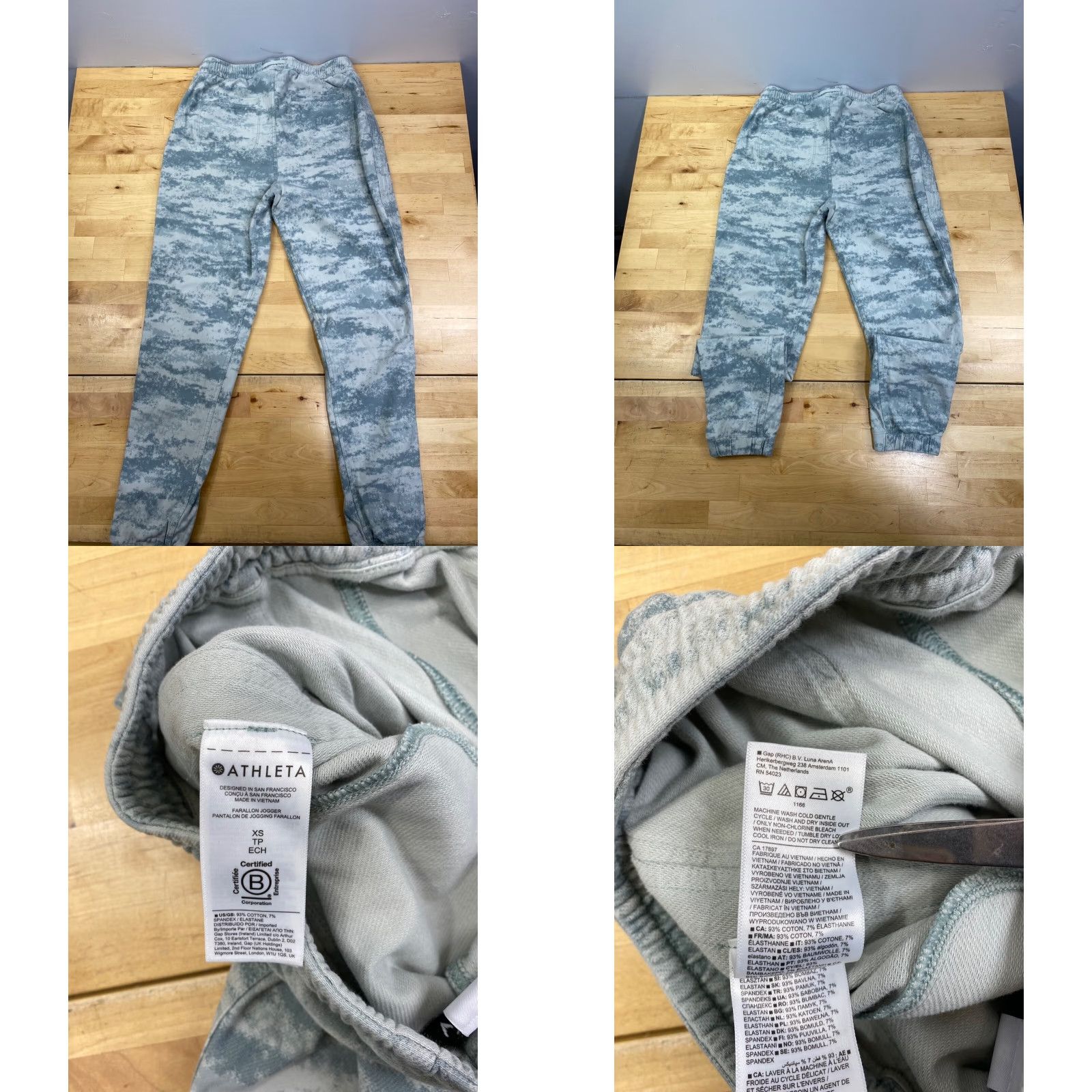 Athleta Athleta Joggers Womens XS Gray Abstract Casual Activewear Drawstring 10332 Size 26" / US 2 / IT 38 - 8 Thumbnail