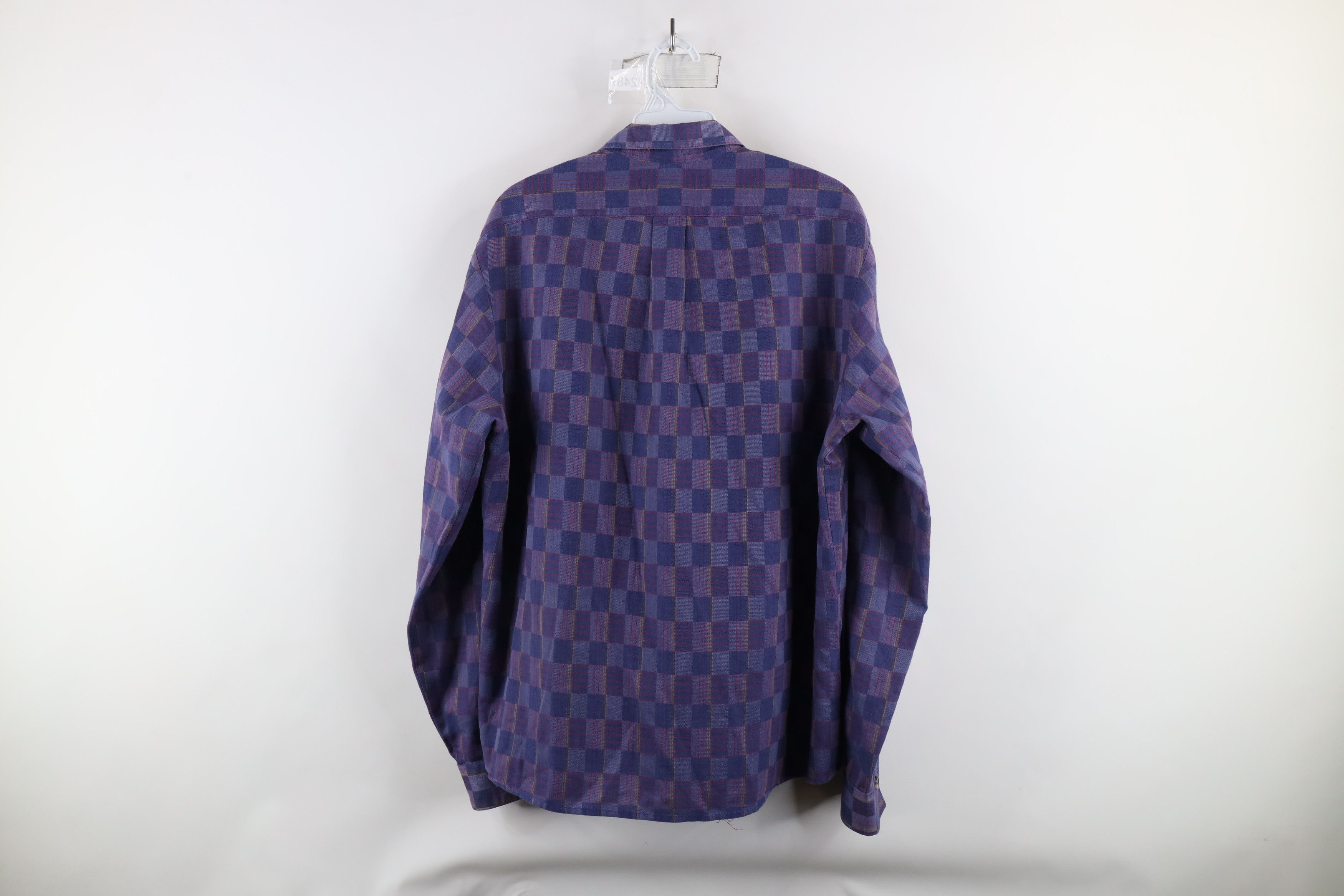 Vintage Vintage 90s Streetwear Geometric Collared Button Shirt Size US L / EU 52-54 / 3 - 7 Thumbnail
