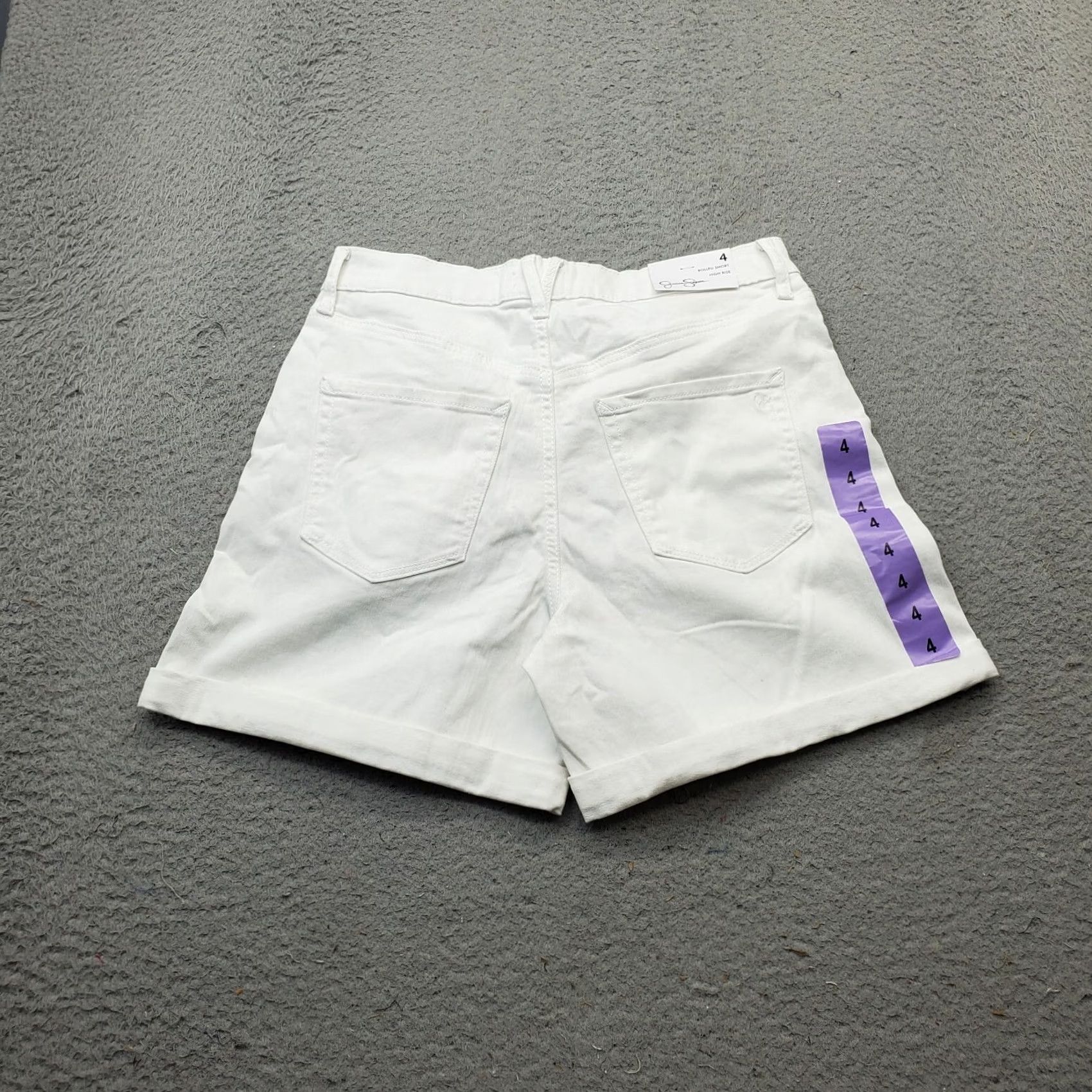 Jessica Simpson Jessica Simpson White Denim Rolled Shorts Women's 4 5-Pocket Design High Rise Size 27" / US 4 / IT 40 - 2 Thumbnail