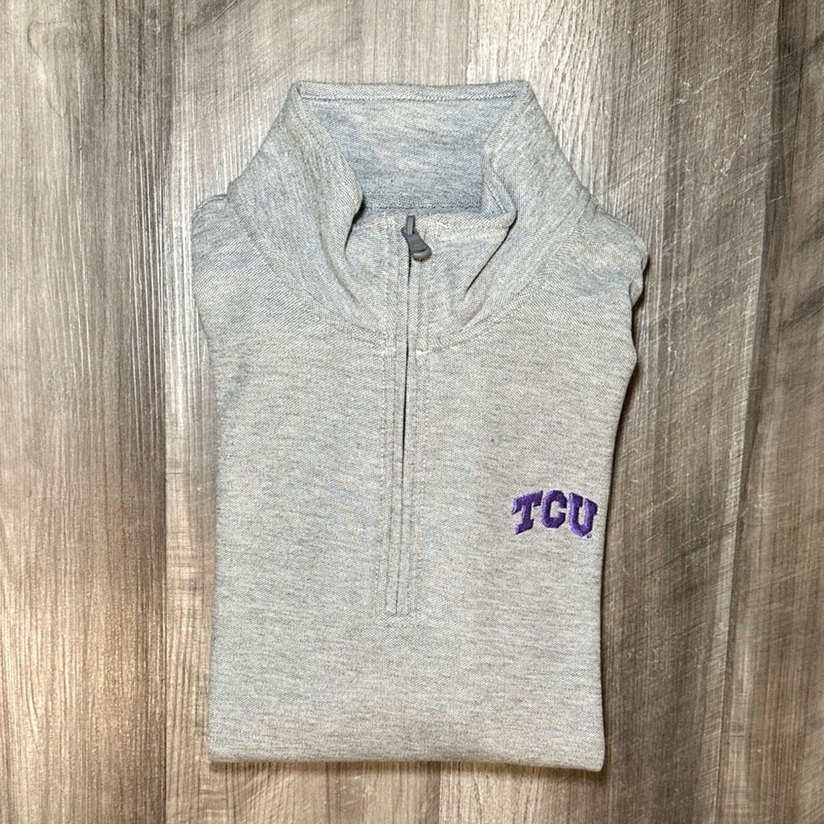 Vineyard Vines Vineyard Vines Gray Pima Cotton Knit Quarter Zip Pullover - L Shirt Men Gray Subtle Team TCU Horned Frogs 90s? Size US L / EU 52-54 / 3 - 2 Thumbnail