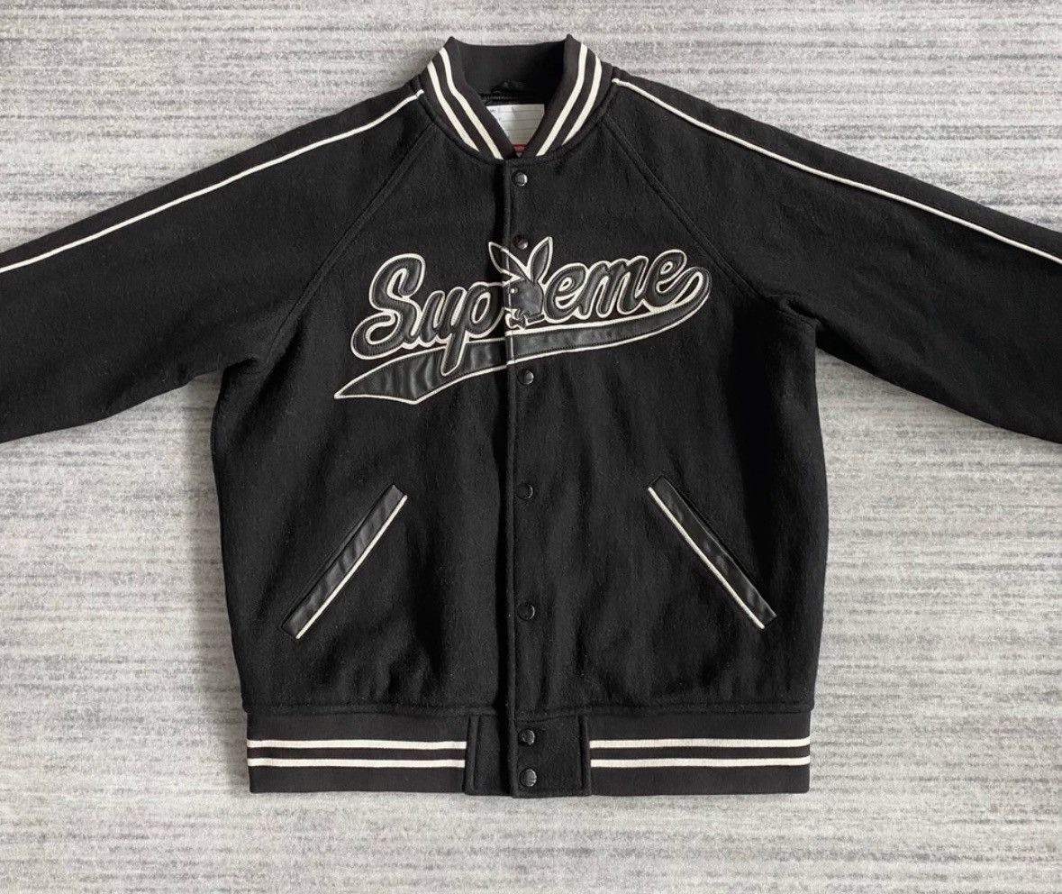 Supreme Supreme x Playboy Rabbit Baseball Jacket Size US M / EU 48-50 / 2 - 3 Thumbnail