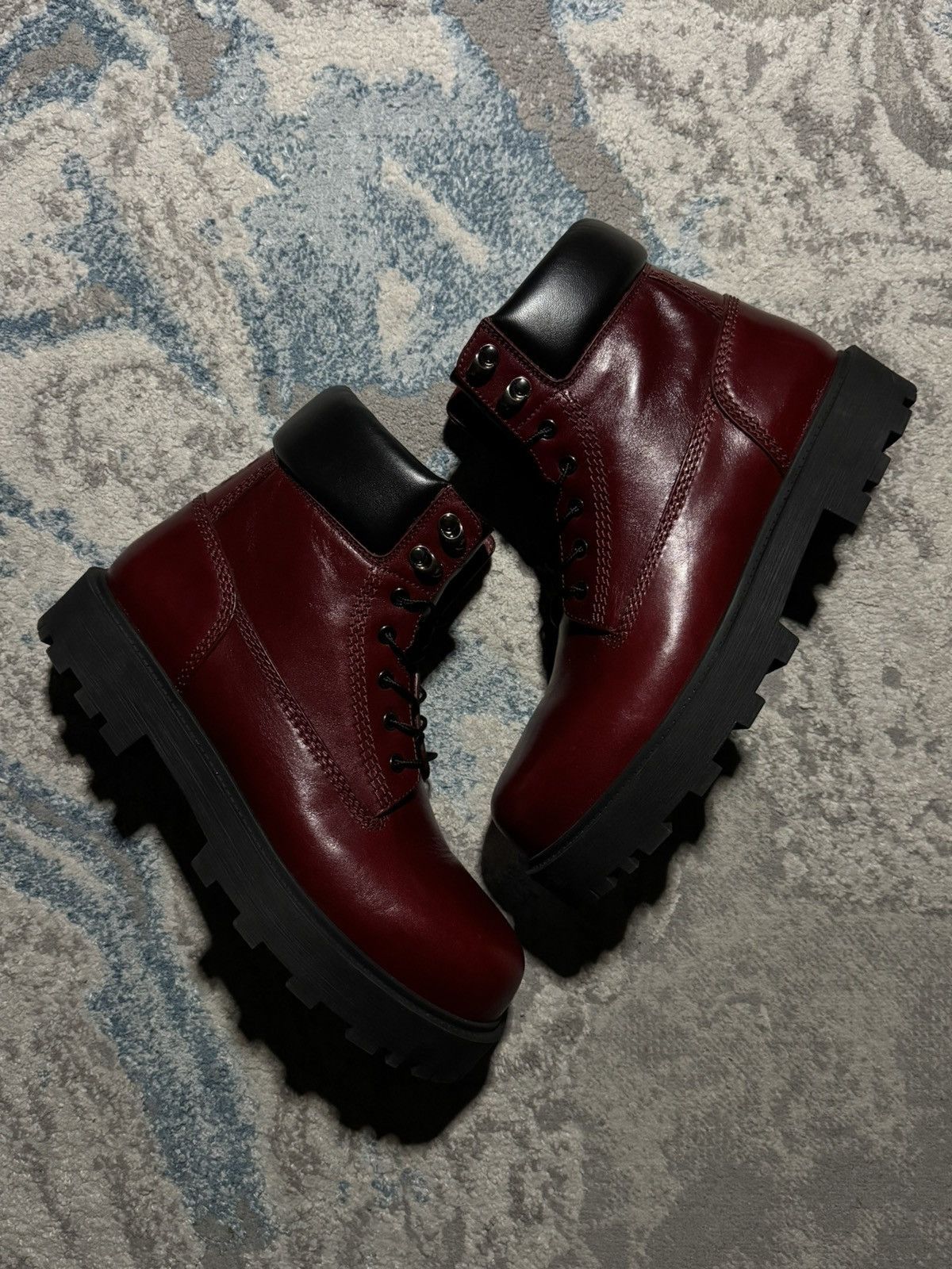 Givenchy MMW Wine Red Storm Work Boots Size 43 Fits Big