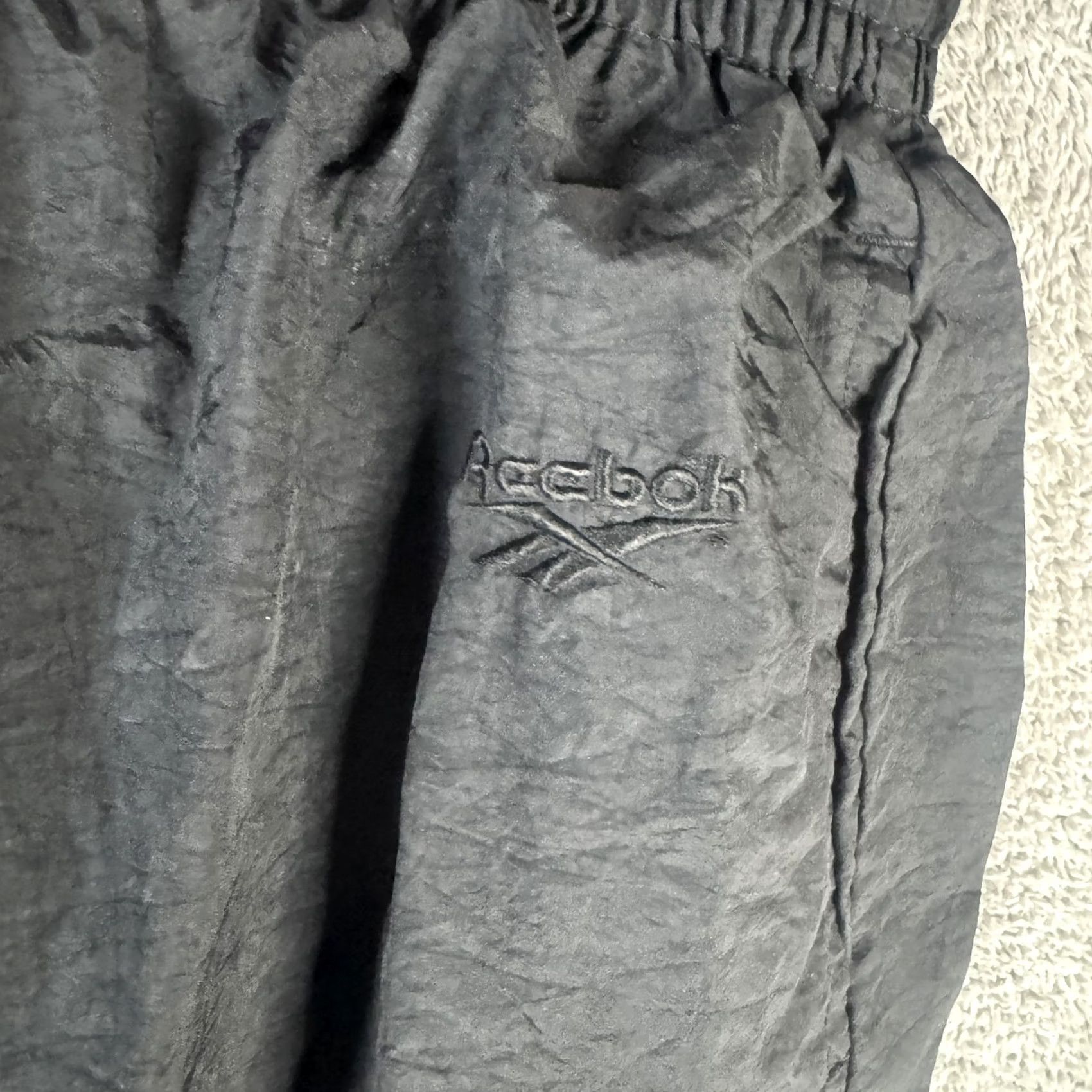 Reebok VINTAGE Reebok Track Pants Mens L Black Woven Lined Ankle Zip 90s Athletic Size US 33 - 6 Thumbnail