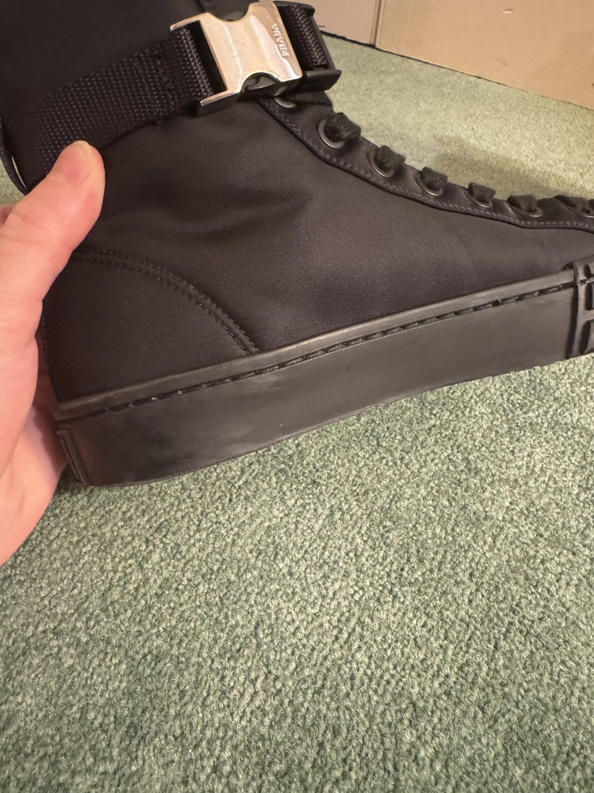 Prada Hi-Top Sneakers w/ Triangle Pouch Size US 7.5 / EU 40-41 - 14 Thumbnail