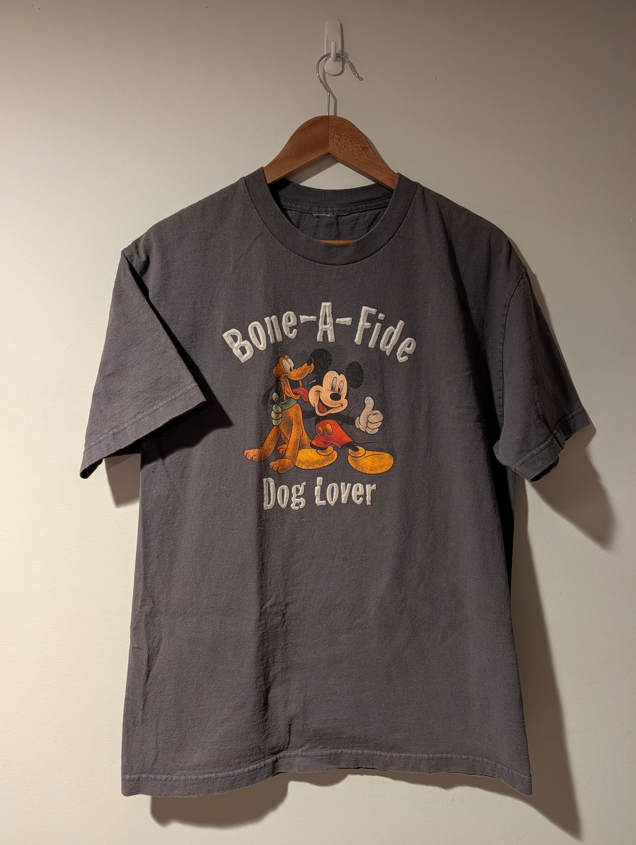 Disney Pluto & Mickey Bone A Fide Dog Lover T-Shirt Vintage Size US M / EU 48-50 / 2 - 1 Thumbnail