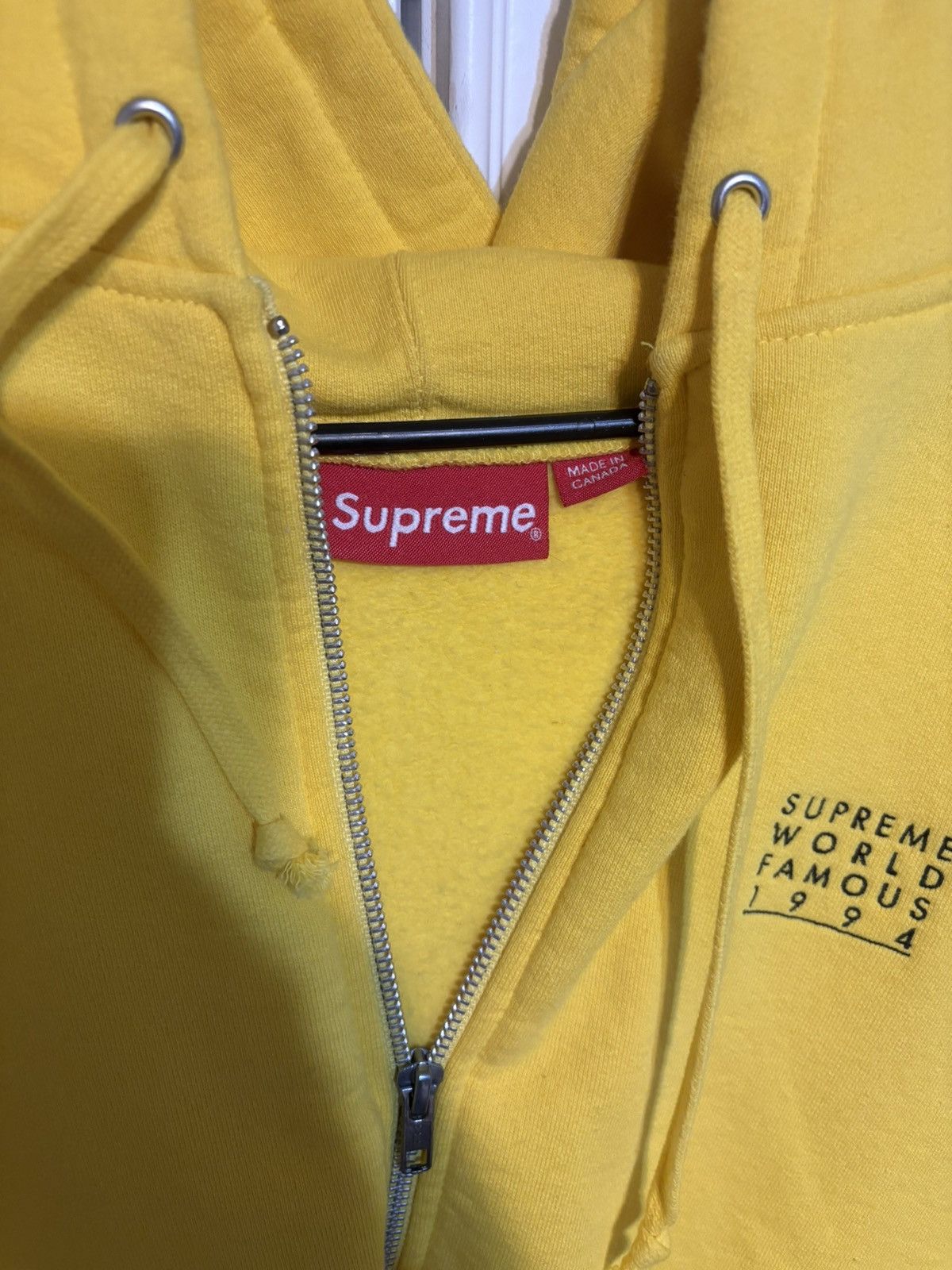 Supreme Supreme World Famous Zip Up Hooded Sweatshirt Yellow Size US L / EU 52-54 / 3 - 2 Thumbnail