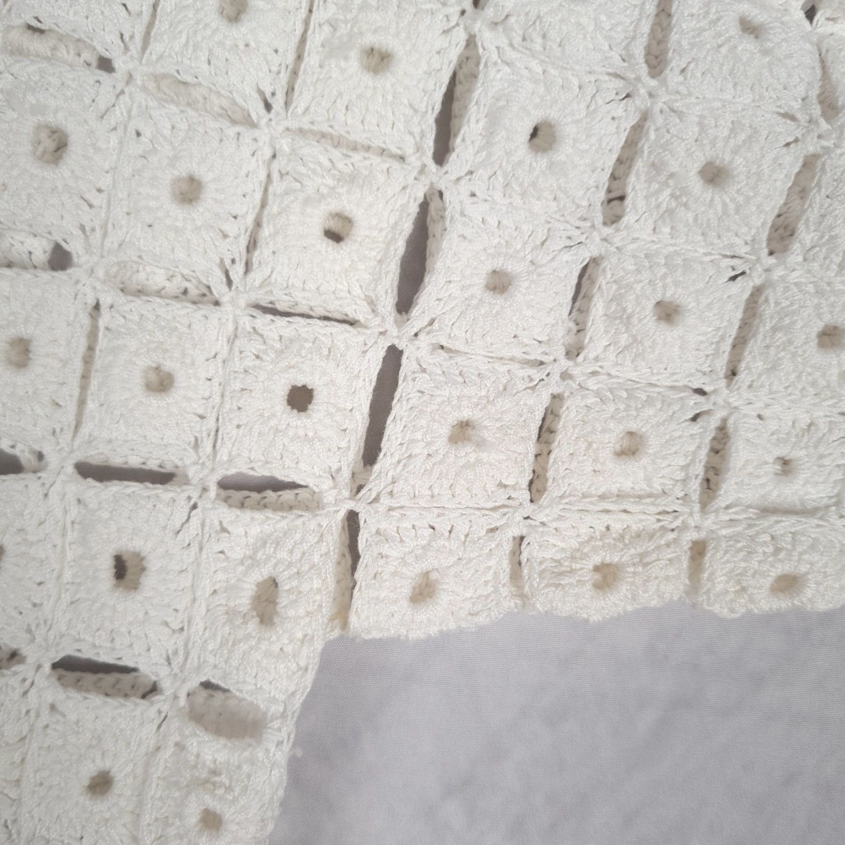 Robert Rodriguez Robert Rodriguez Dress Womens XS White Crochet Open Granny Squares Ribbon Belt Mod Duster Size XS / US 0-2 / IT 36-38 - 7 Thumbnail