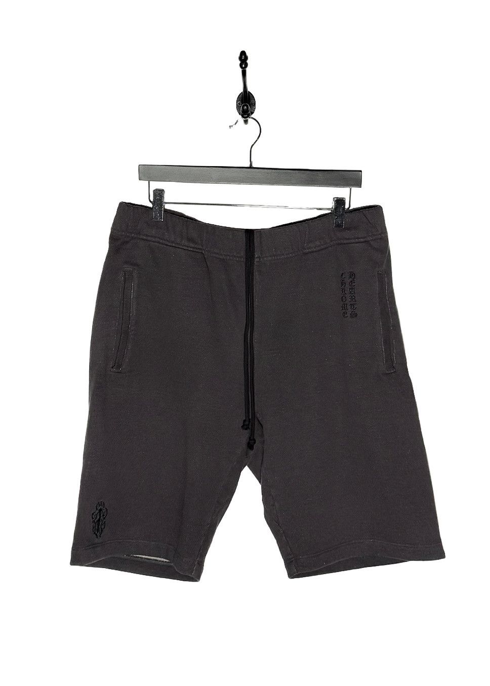 Chrome Hearts Chrome Hearts Y Not Leather Patch Sweat Shorts Grey