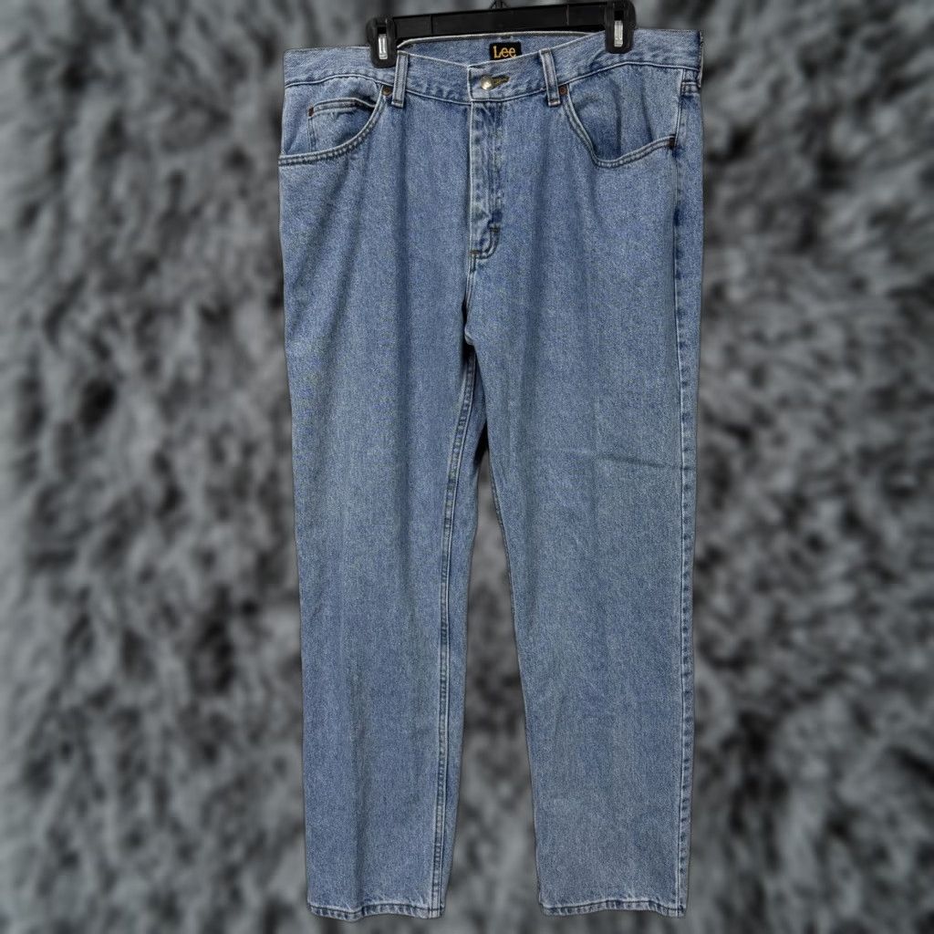 Lee Lee Jeans Mens 38x31 Blue Denim Regular Fit Straight Leg - 5-Pocket Design, Button Zip, Cotton, Casual Men’s Jeans Size US 38 / EU 54 - 1 Thumbnail
