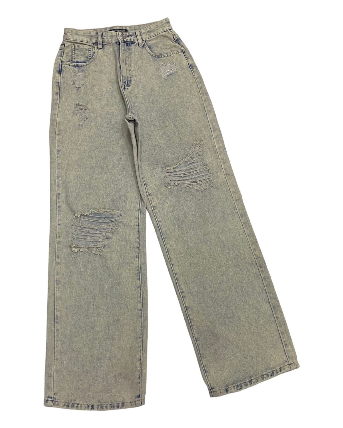 Hysteric Glamour × If Six Was Nine BAGGY🔥SPRAY PREMIUM BLUE WASH DISTRESSED BAGGY DENIM JEANS Size US 27 - 6 Thumbnail