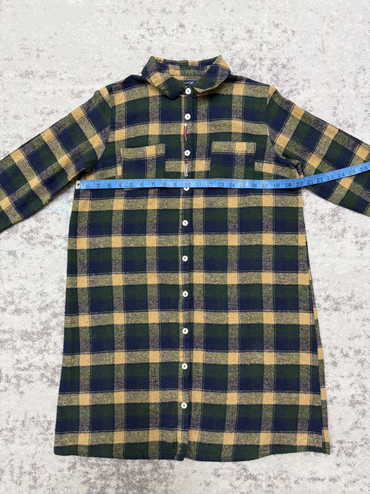 Japanese Brand VINTAGE T’bis STUDIO CHEKERED FLANNEL BUTTON UP LONG SHIRT Size M / US 6-8 / IT 42-44 - 11 Thumbnail
