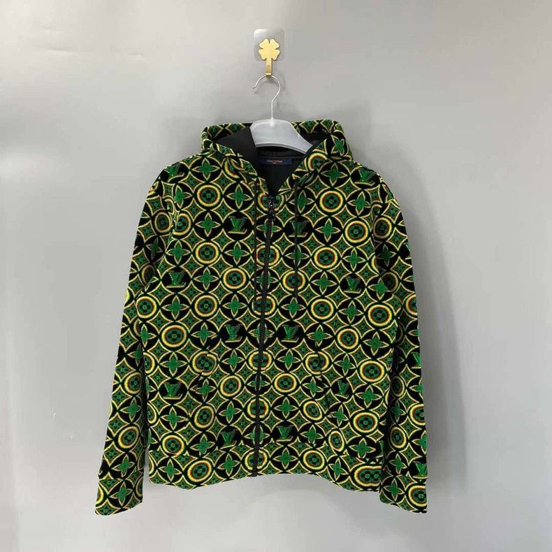 Louis Vuitton Louis Vuitton Jamaica Flocked Patchwork Full Print Zip Hoo Size US M / EU 48-50 / 2 - 1 Thumbnail