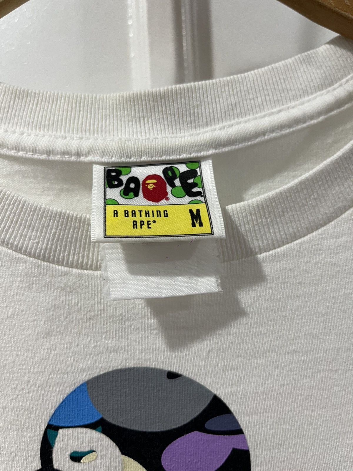 Bape Bape Multicolor Big Ape Sleeping Milo Logo White Tshirt Size US M / EU 48-50 / 2 - 6 Thumbnail