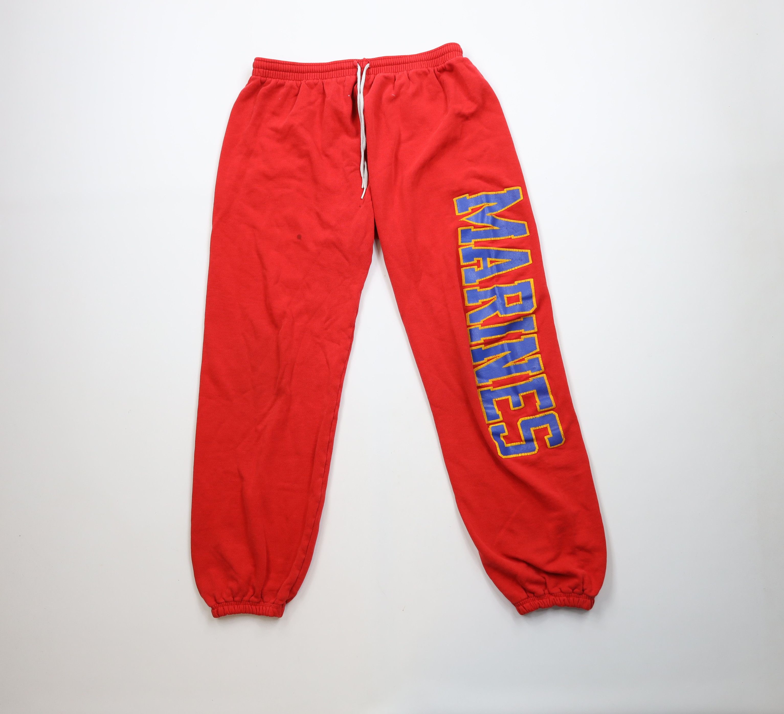 Vintage Vintage 80s Spell Out USMC Marines Sweatpants Joggers Red Size US 38 / EU 54 - 1 Thumbnail