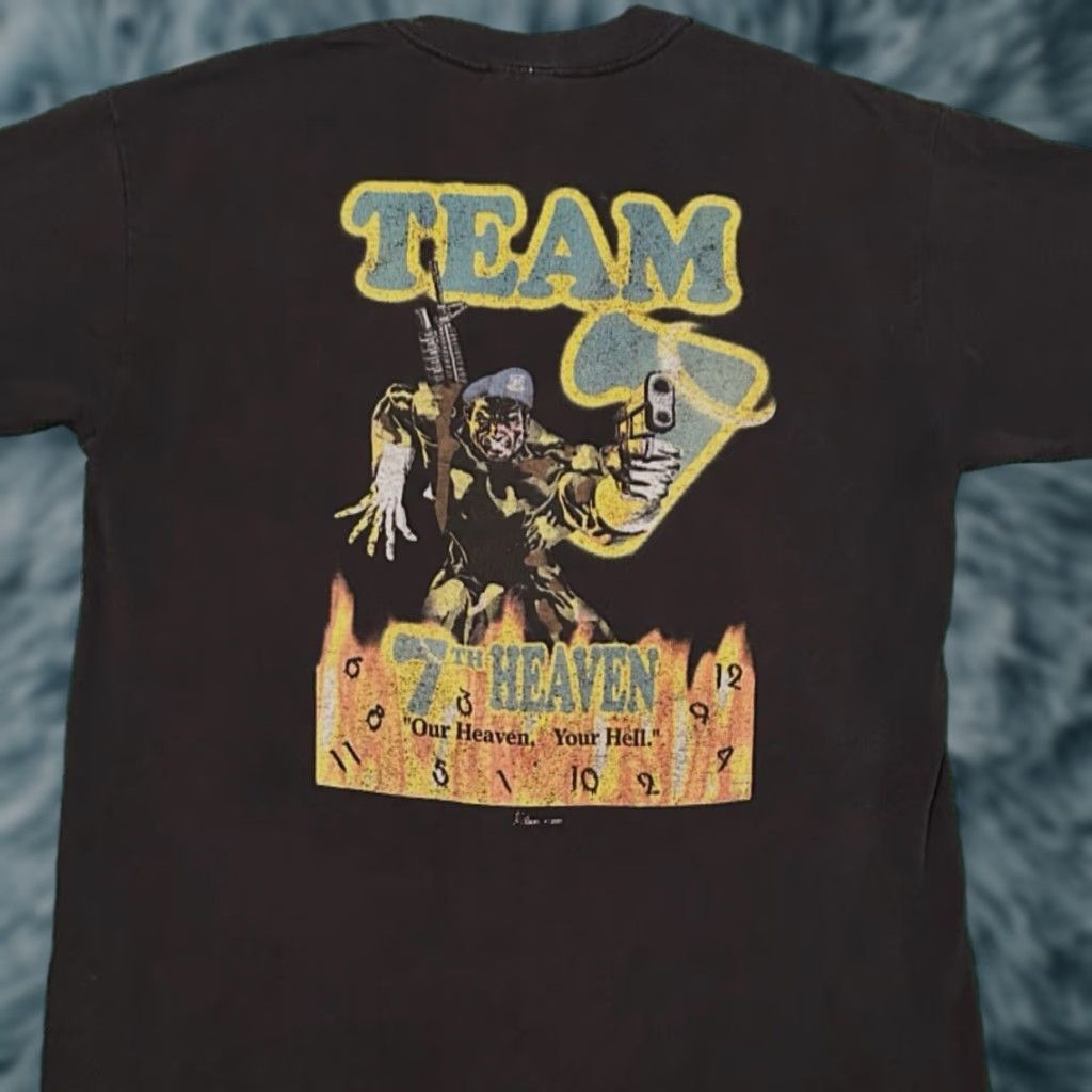 Vintage VINTAGE 90s Y2K Air Force Security Forces Heaven Hell Gun VTG Shirt Mens M Black 90s Y2K Air Force Punk Grunge Hip Hop Mens M Size US M / EU 48-50 / 2 - 1 Thumbnail