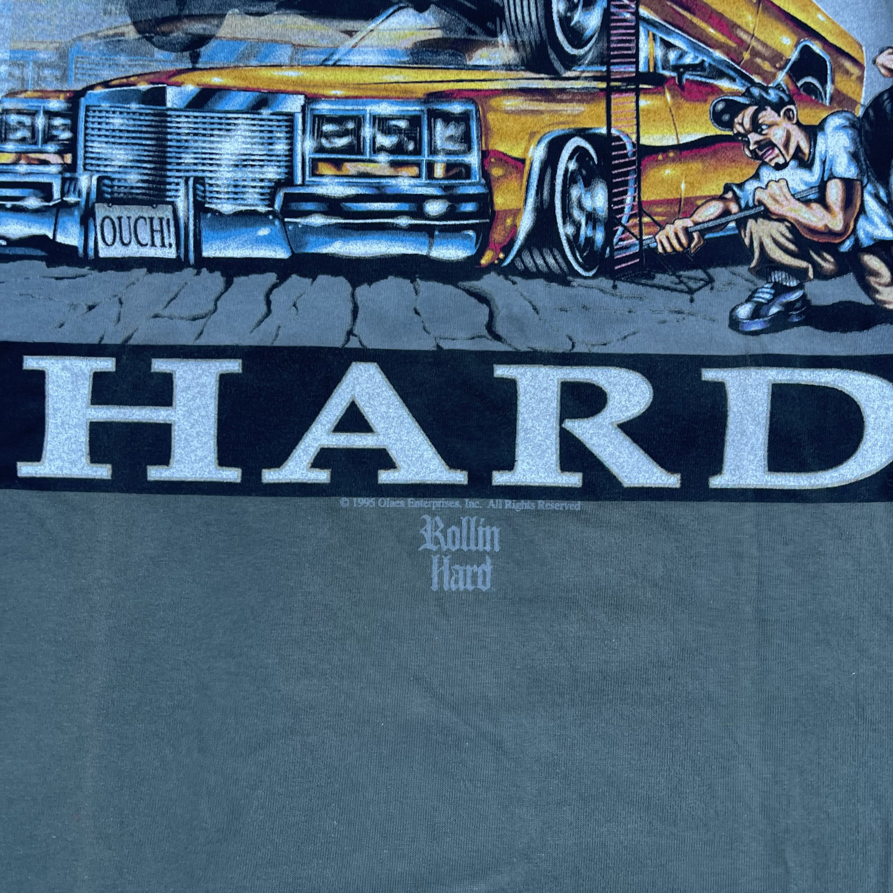 Vintage 1995 Rollin Hard Hitting Hard Chicano T-shirt Size US XL / EU 56 / 4 - 3 Thumbnail