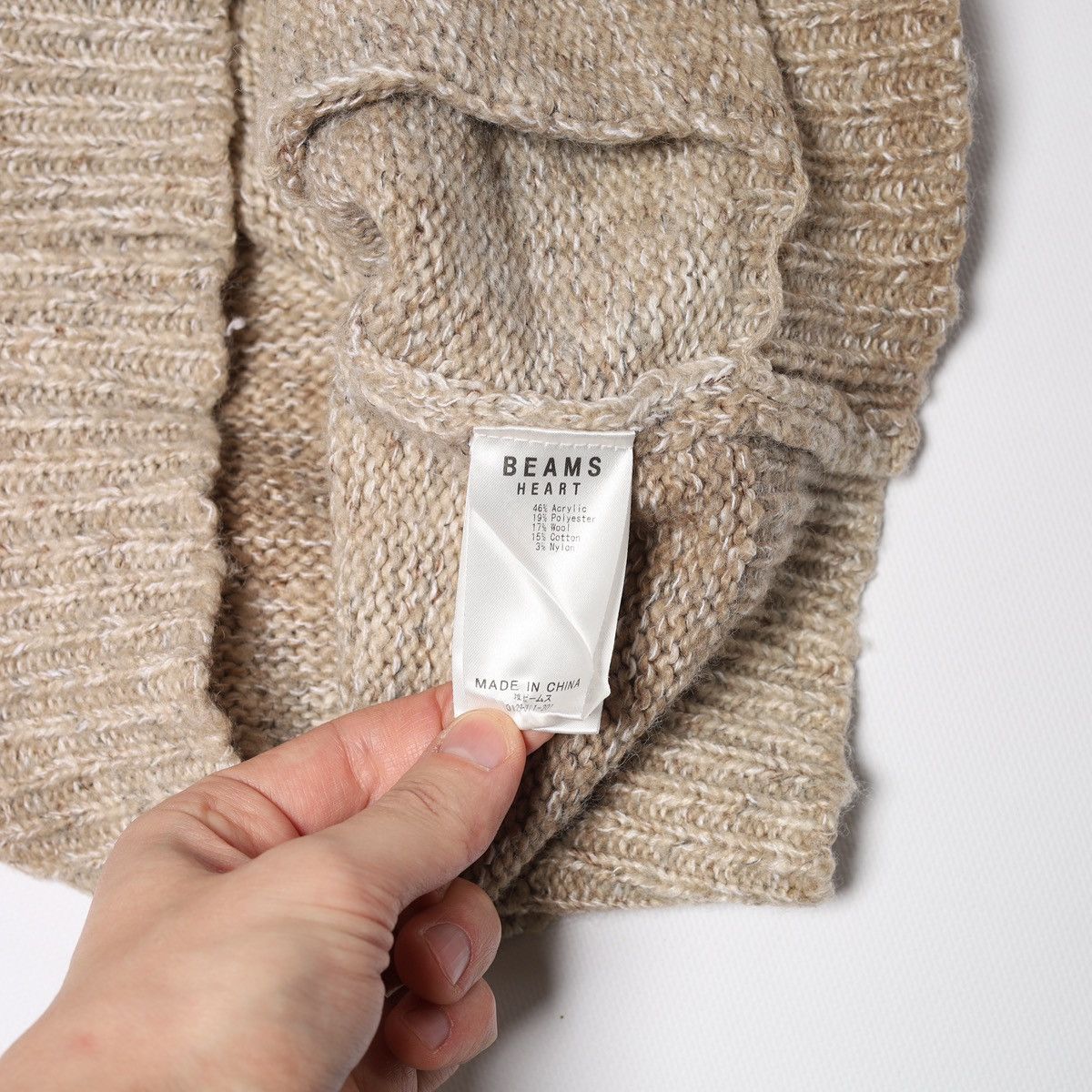 Beams Japan Beams Heart Cardigan Acrylic Wool Cotton Sweater Shawl Colla Size US M / EU 48-50 / 2 - 9 Thumbnail