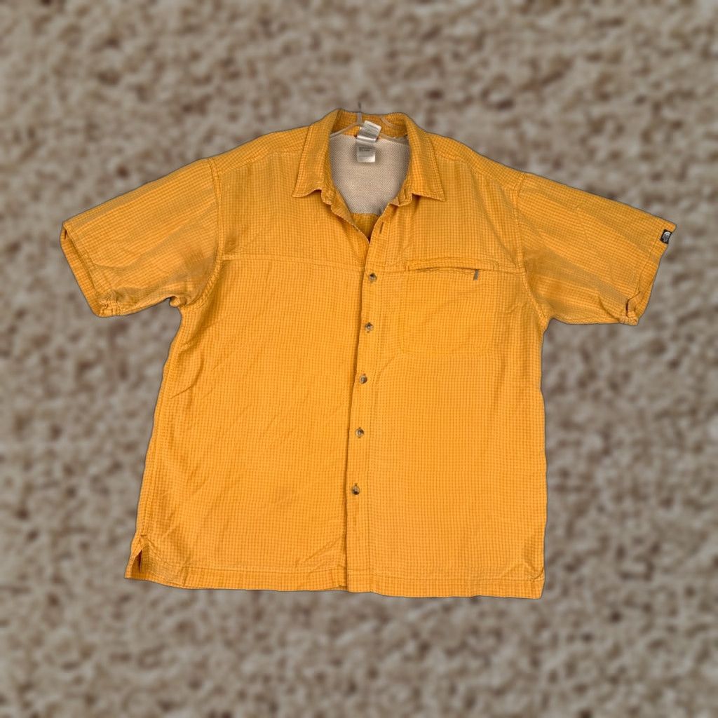 The North Face The North Face Shirt Men Large Yellow Plaid Button-Up Short Sleeve Casual Vented Modal Blend 40 in Chest Pocket Outdoor Western Fish Men Size US L / EU 52-54 / 3 - 1 Thumbnail