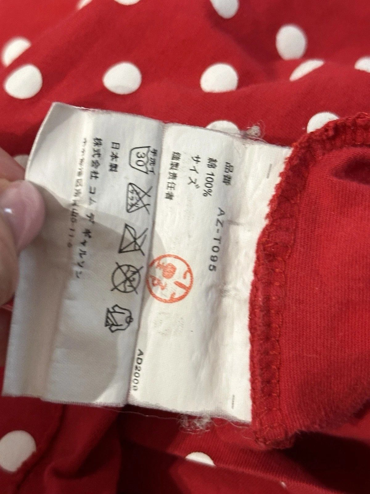 Comme des Garcons PLAY Play Comme Des Garcons Womens Red Polka Dot Long Sleeve Top Size L / US 10 / IT 46 - 10 Thumbnail