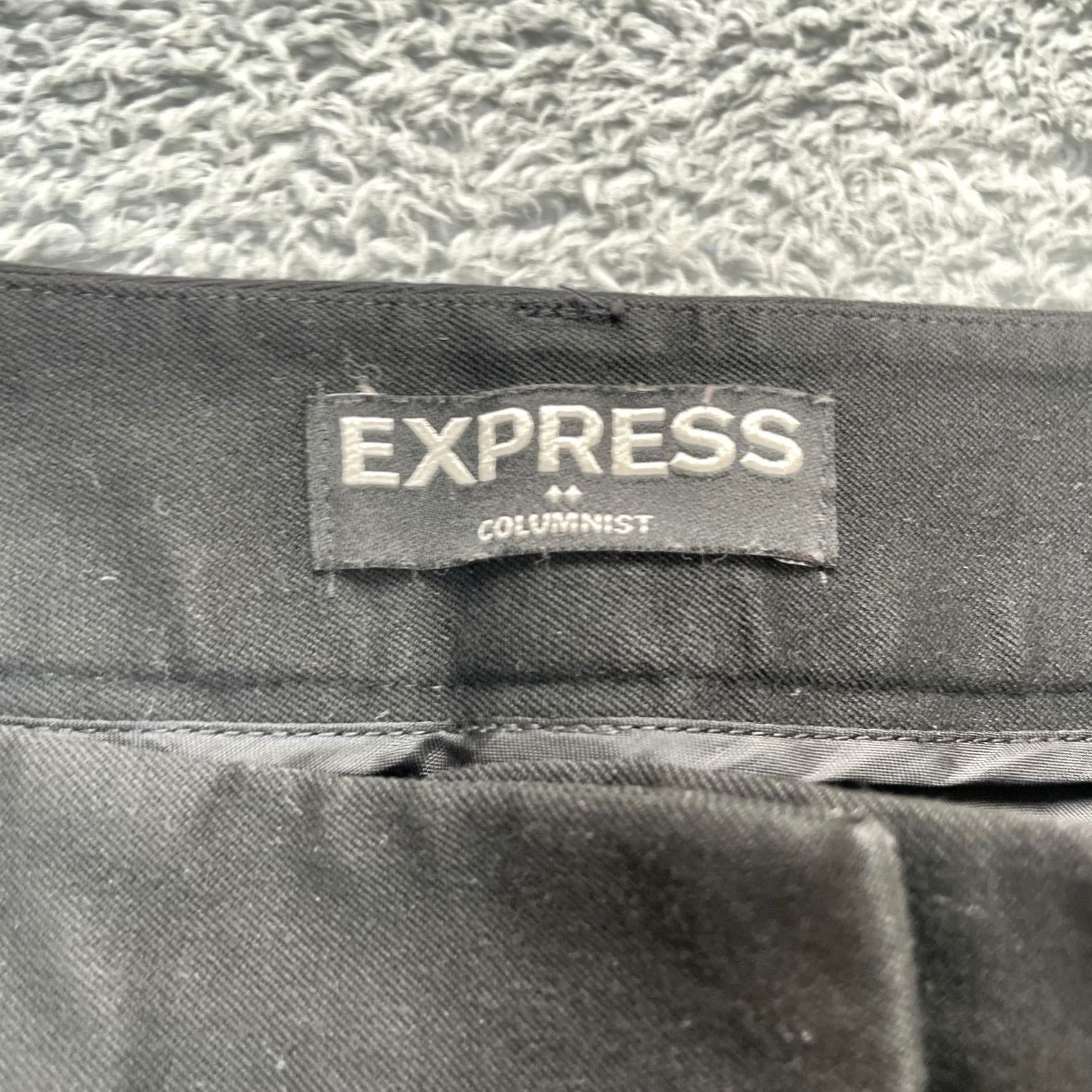 Express Express Columnist Dress Pants Womens 2 Black Skinny Leg Stretch Business Casual Formal Pants Size 30" / US 8 / IT 44 - 3 Thumbnail