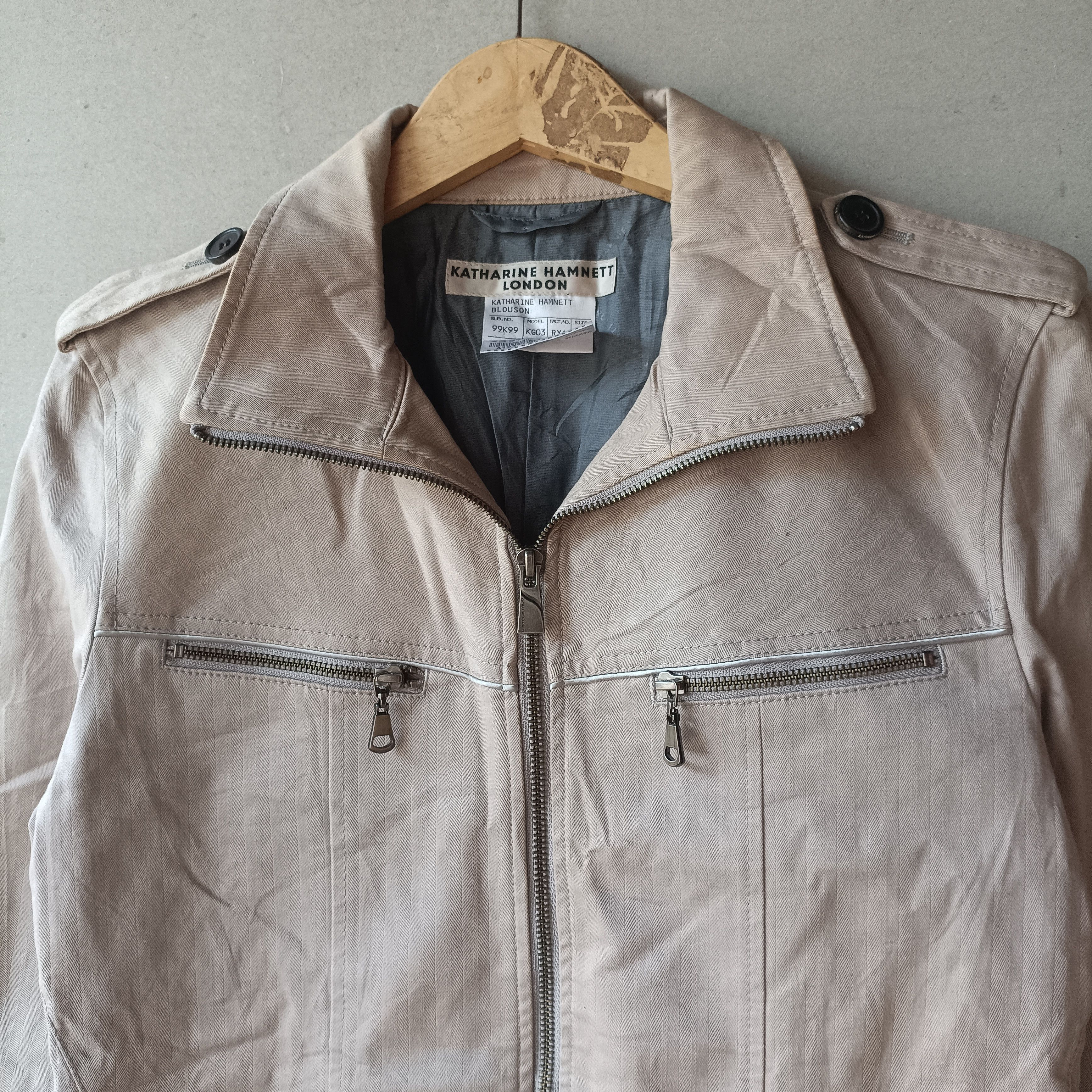Katharine Hamnett London Bikers Coat jacket Size L / US 10 / IT 46 - 3 Thumbnail