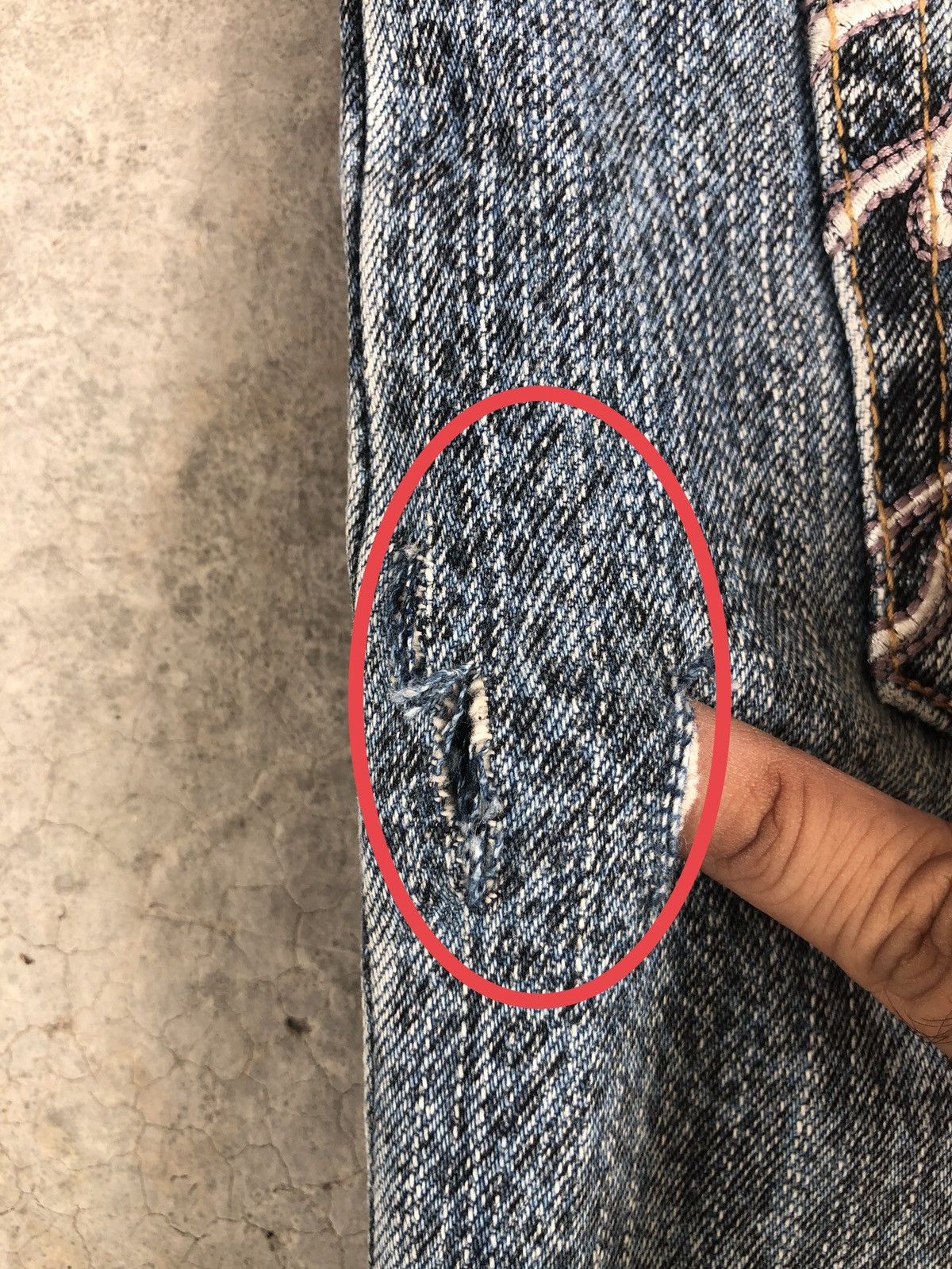 Karakuri Tamashii Karakuri Tamashii Embroidered Denim Snake Skin Size US 33 - 18 Thumbnail
