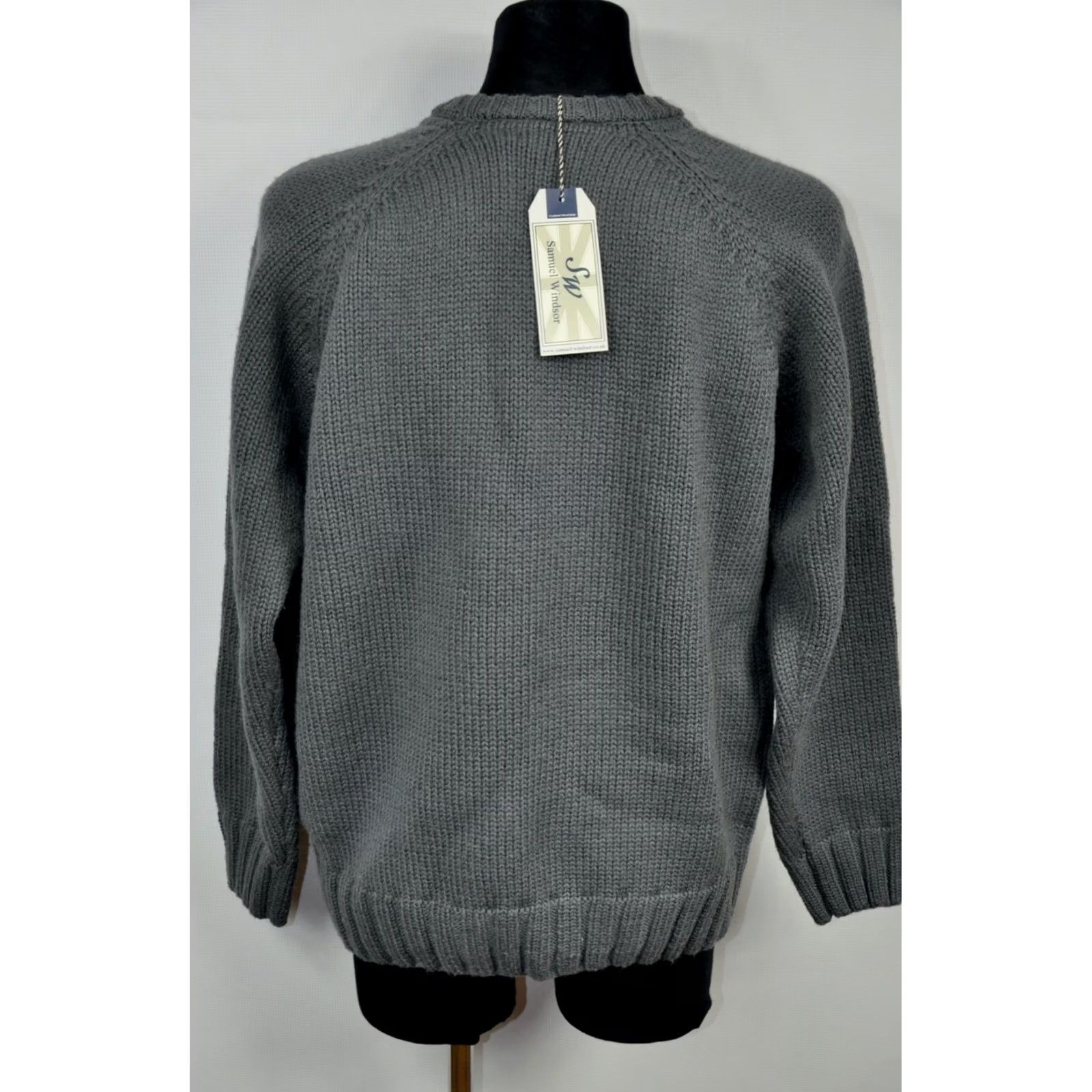 Vintage Samuel Windsor Fishermans Jumper Sweater Wool Crew Neck Men L Gray Size US L / EU 52-54 / 3 - 6 Thumbnail