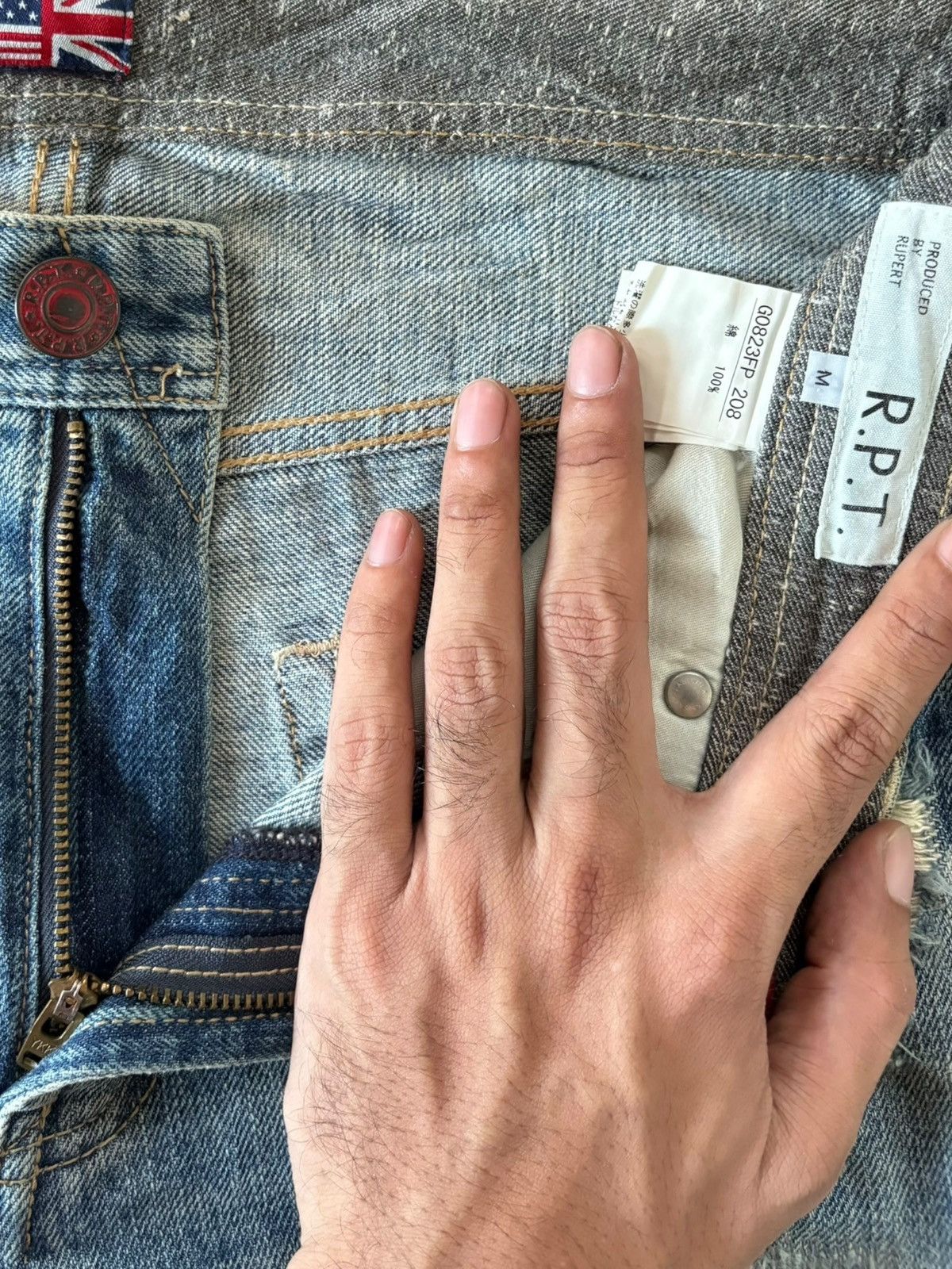 If Six Was Nine Vintage Japanese Rupert Mud Wash Distressed Jeans Size US 32 / EU 48 - 5 Thumbnail