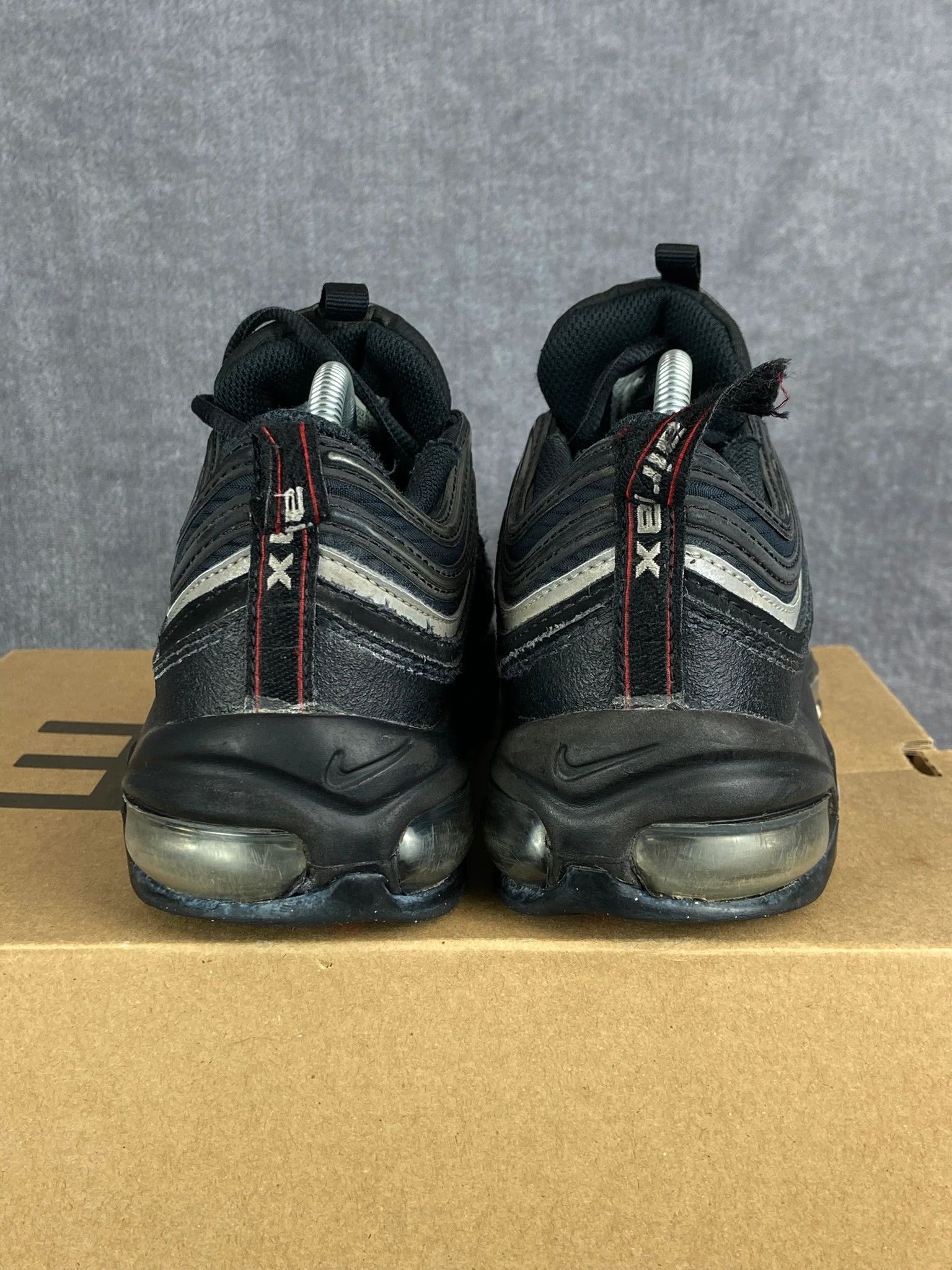 Nike Nike Air Max 97 black sneakers with red swoosh c Size US 6 / EU 39 - 4 Thumbnail