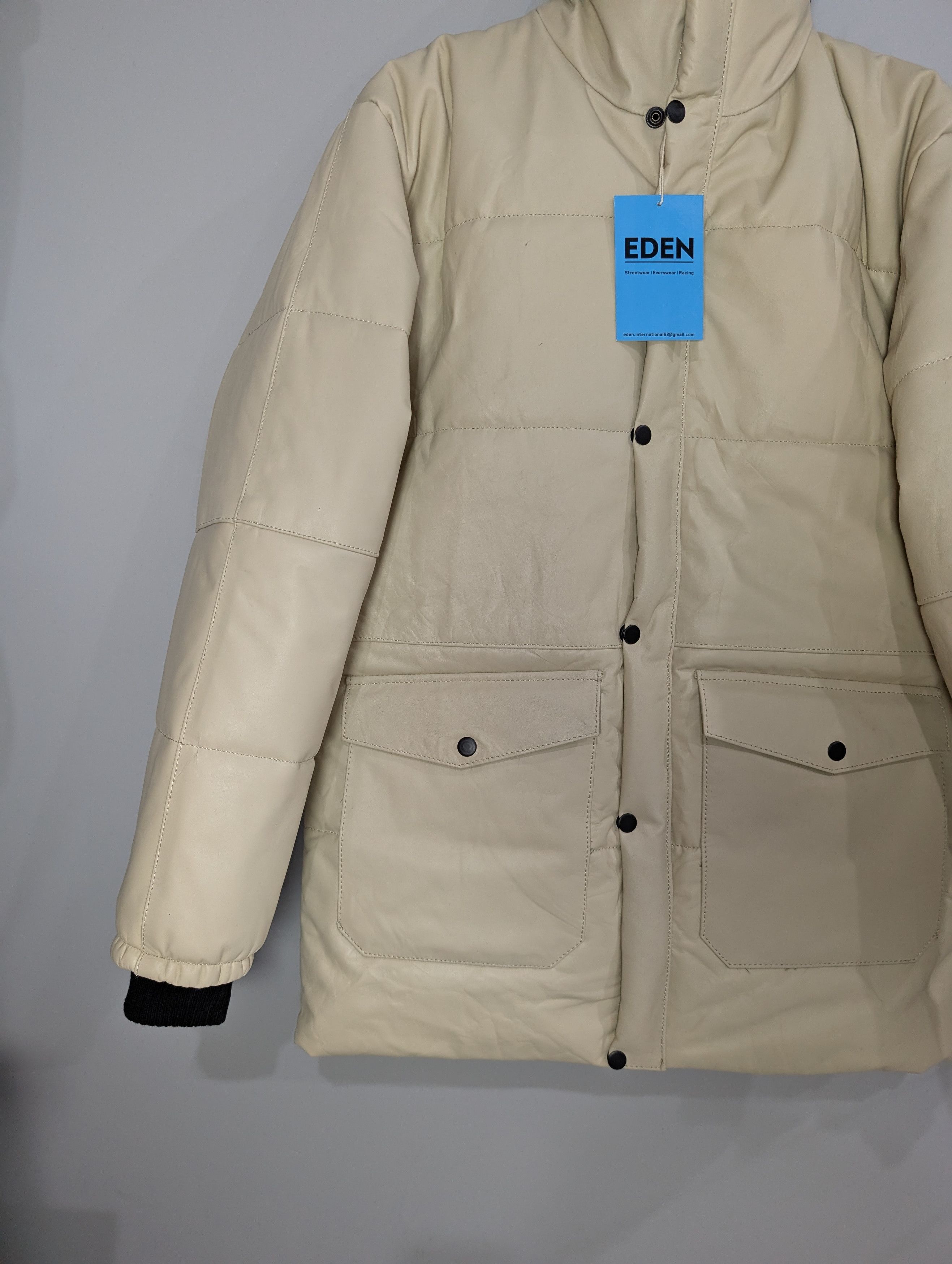 Vintage Oversized Retro Vintage Real Cowhide Leather Puffer Jacket Size US XL / EU 56 / 4 - 4 Thumbnail