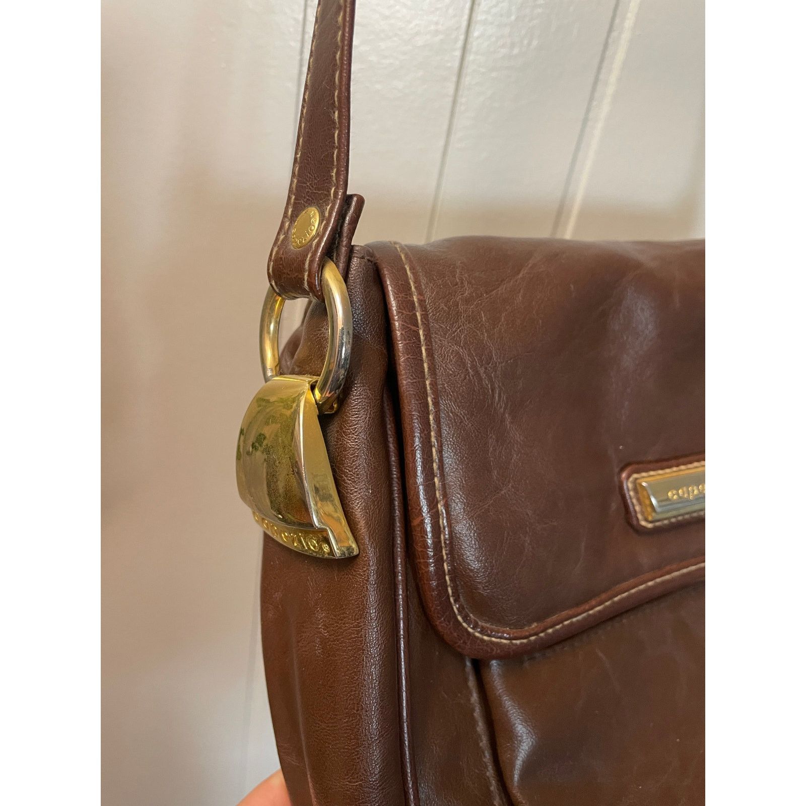 Other Preloved Vintage Genuine Leather Brown purse/crossbody bag Size ONE SIZE - 2 Thumbnail