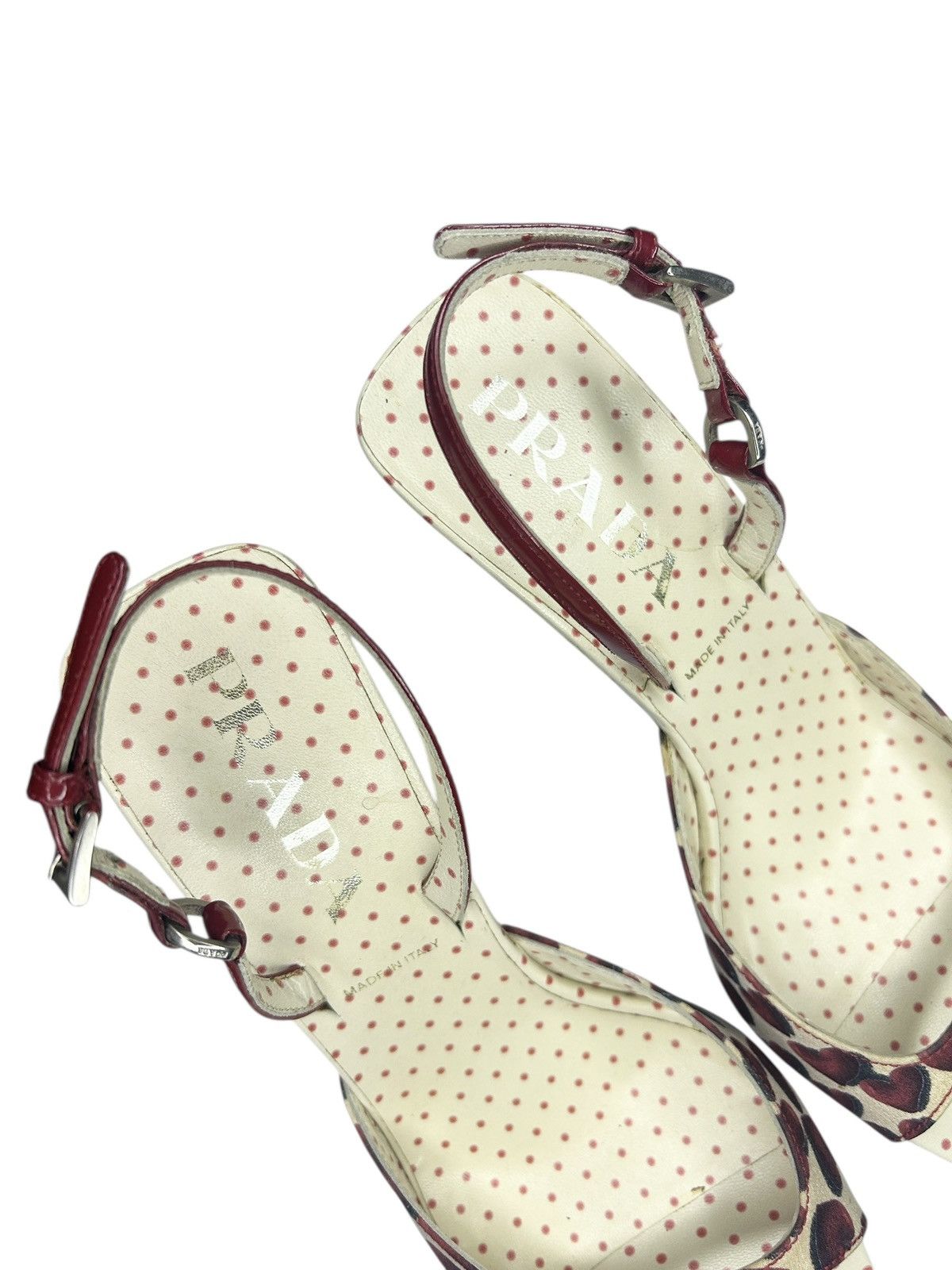 Prada S/S 00 Heart Print Heels Size US 6.5 / IT 36.5 - 4 Thumbnail