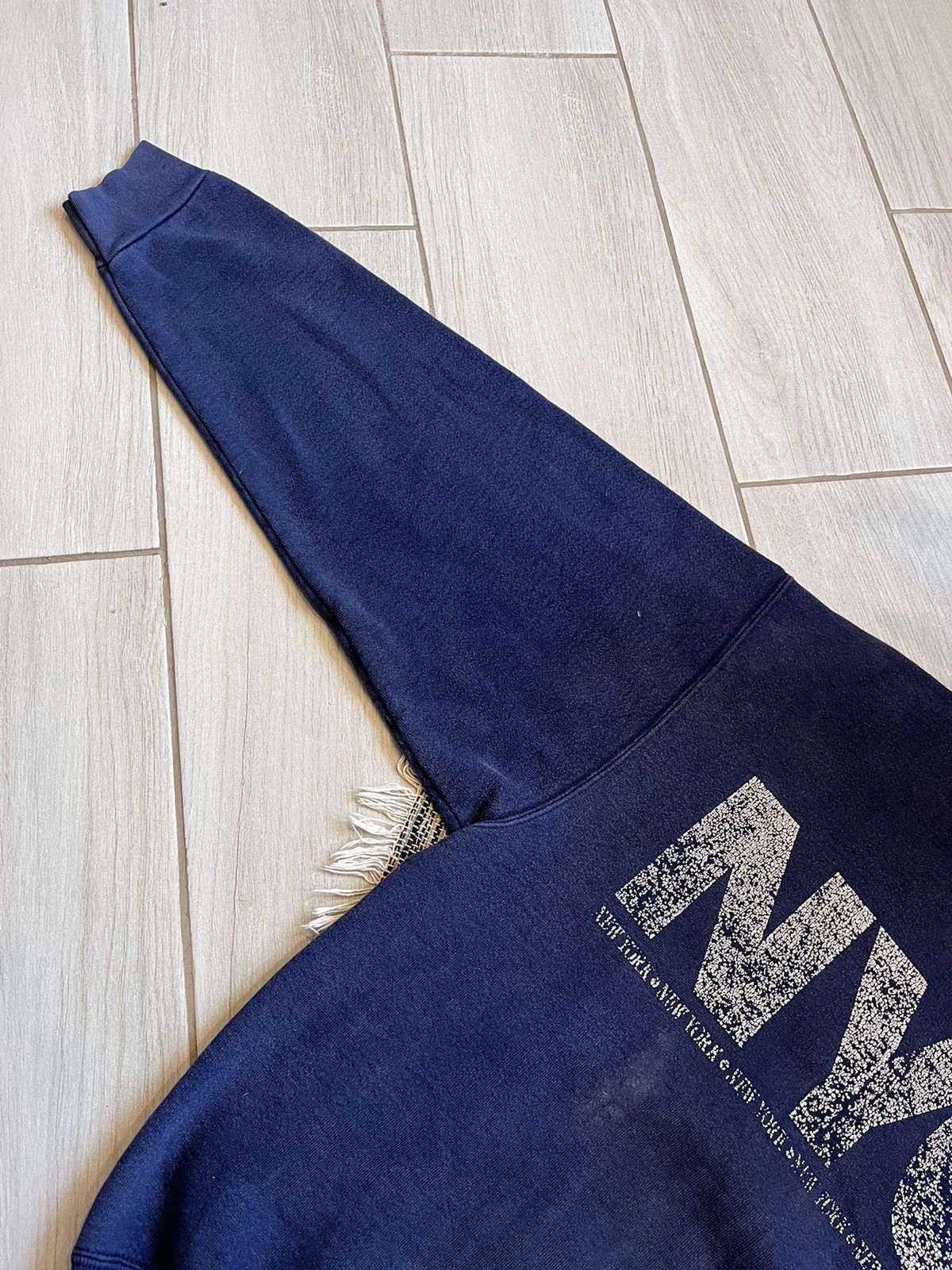 Fruit Of The Loom × Vintage Vintage New York faded navy sweatshirt streetwear distressed Size US M / EU 48-50 / 2 - 5 Thumbnail