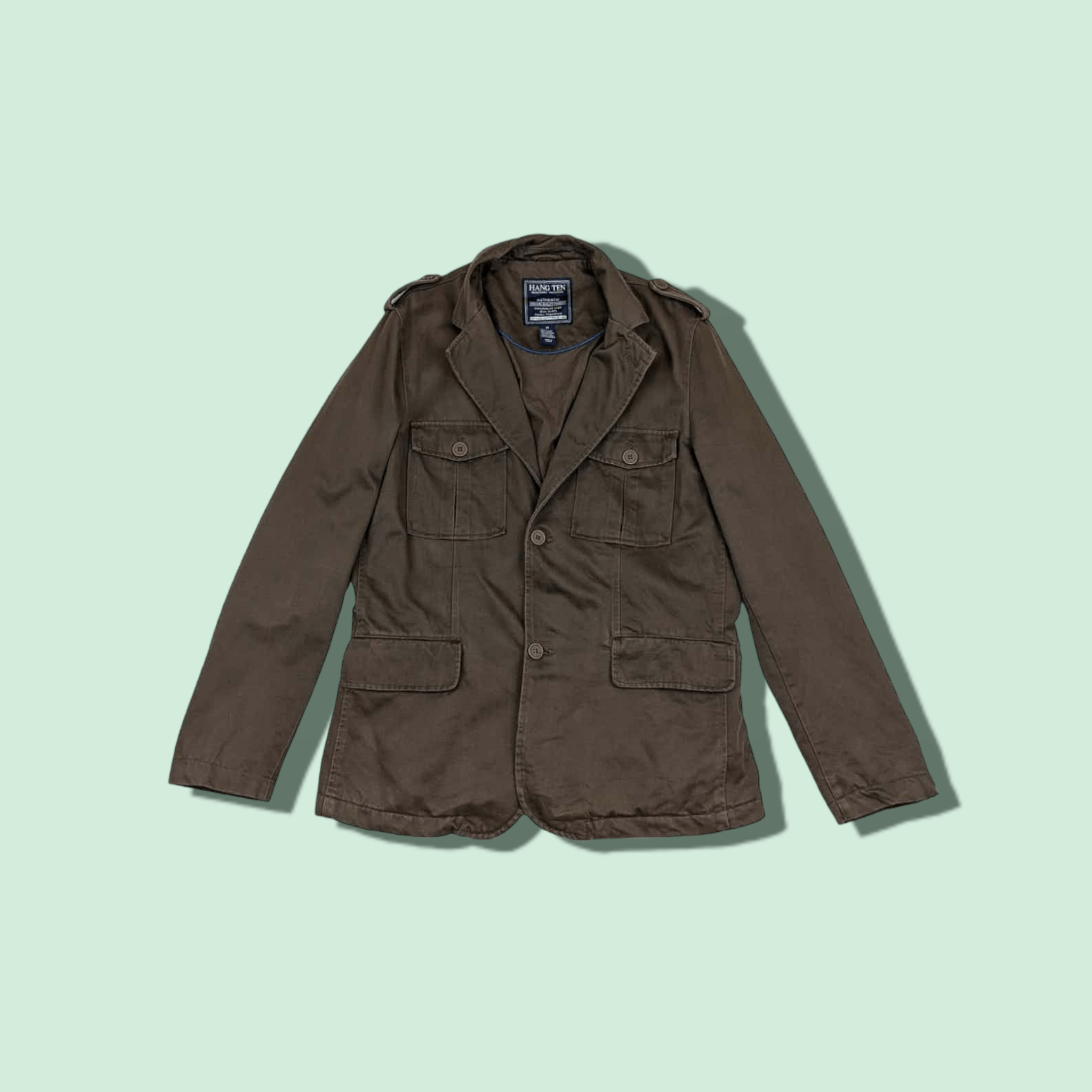 Hang Ten Vintage HANG TEN Military Trench Coat Blazer Style Size US M / EU 48-50 / 2 - 1 Thumbnail