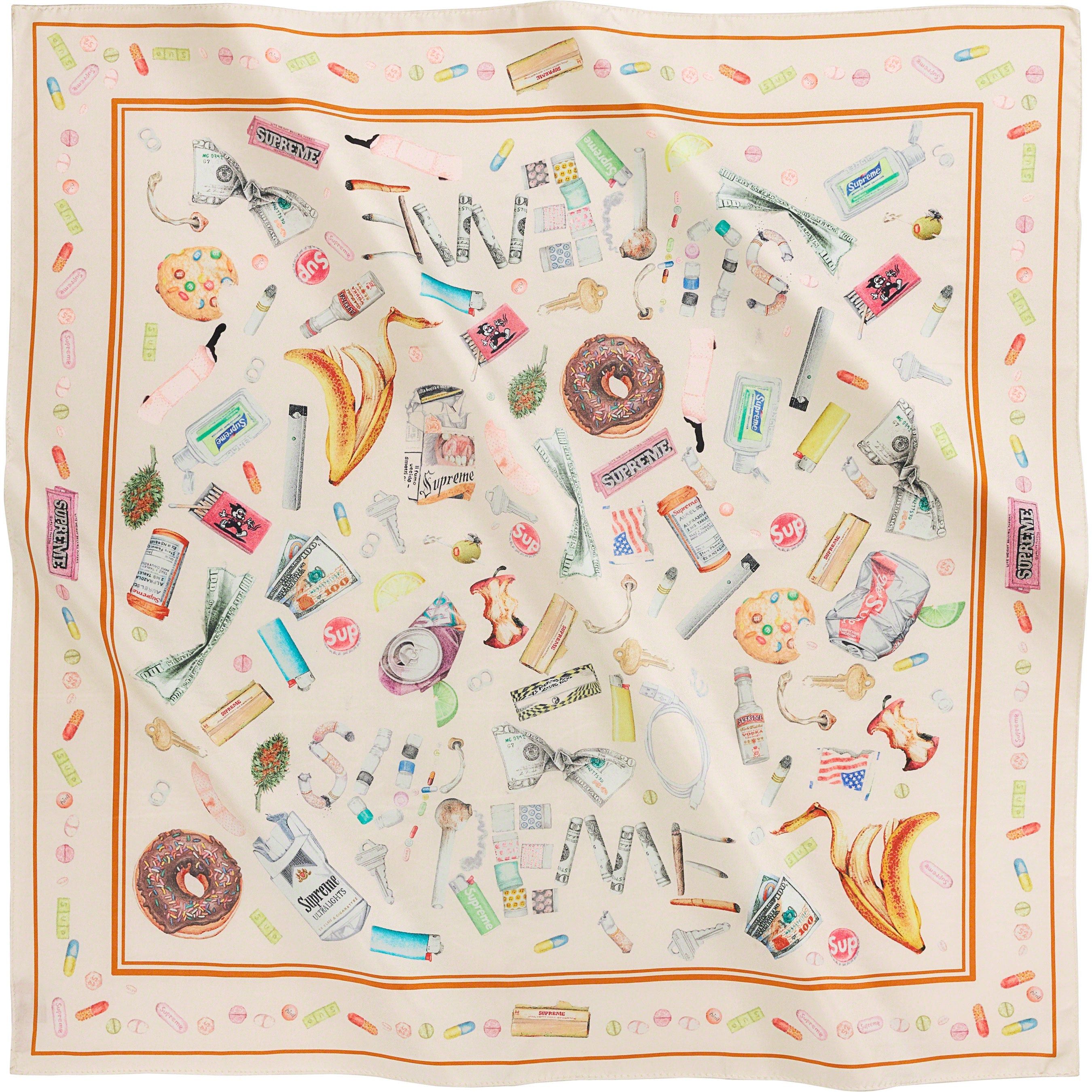 Designer × Luxury × Streetwear Supreme Trash Silk Scarf Designer × Luxury × Streetwear Supreme Trash Silk Scarf