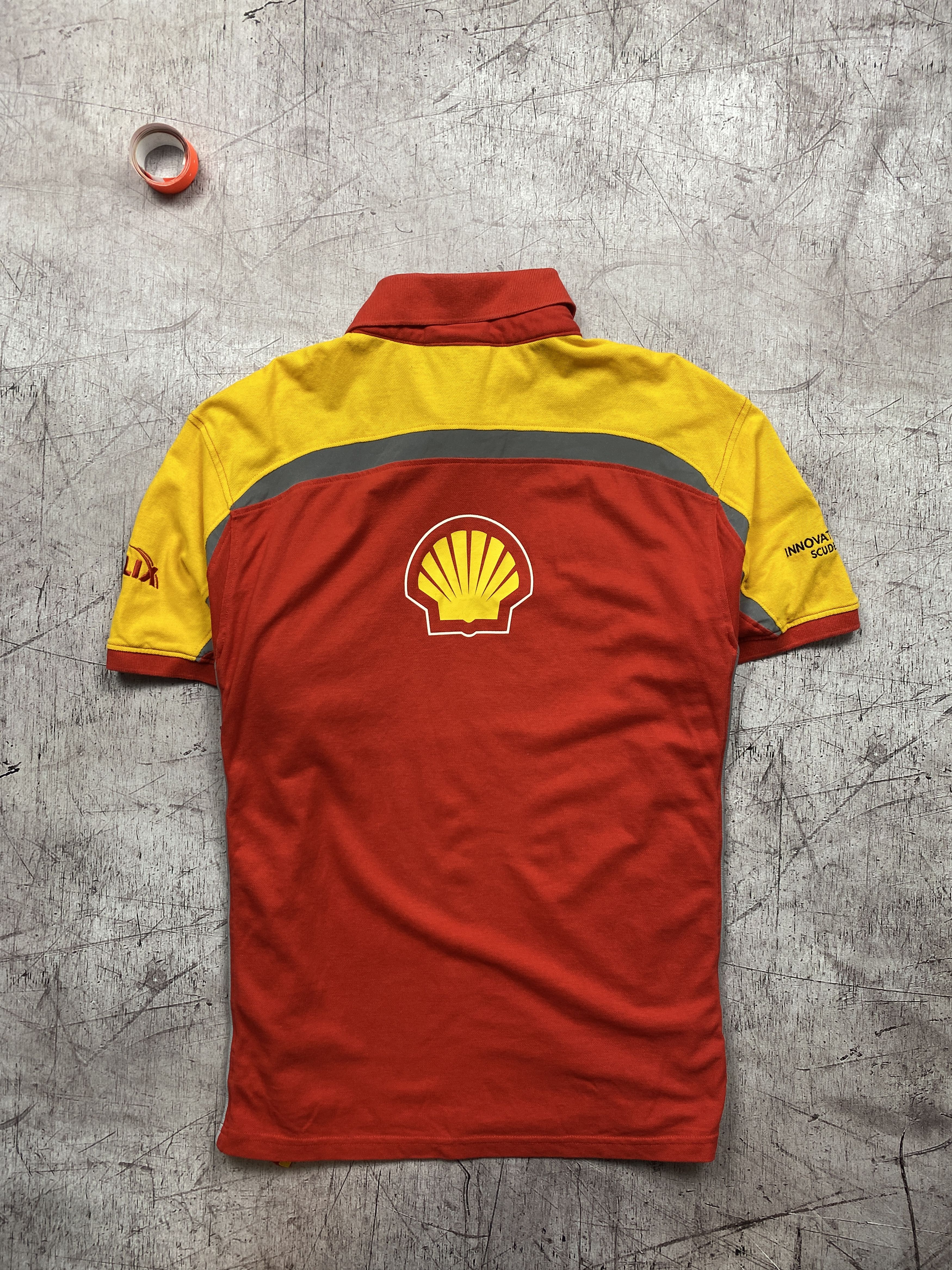 Ferrari × Vintage Shell Ferrari Team Vintage Mens Polo Shirt Size US XL / EU 56 / 4 - 7 Thumbnail