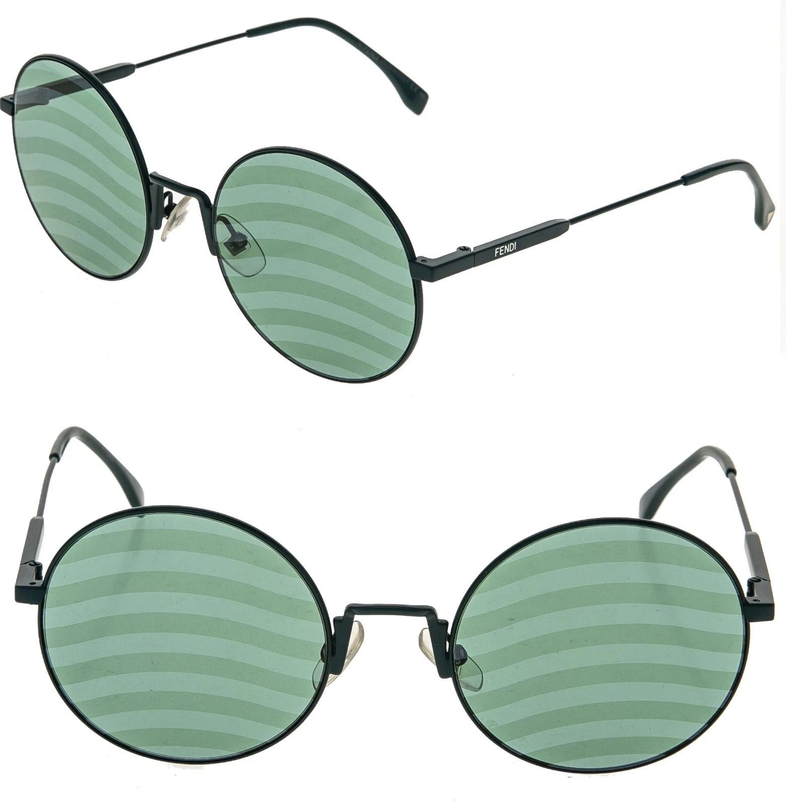 Fendi FENDI FF0248S 0248 Waves Green Mirrored Metal Sunglasses Size ONE SIZE - 1 Thumbnail