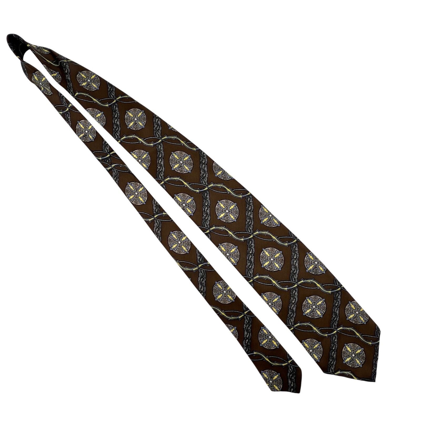 Vintage × Yves Saint Laurent Yves Saint Laurent Vintage 70s Silk Tie Brown Size ONE SIZE - 2 Thumbnail