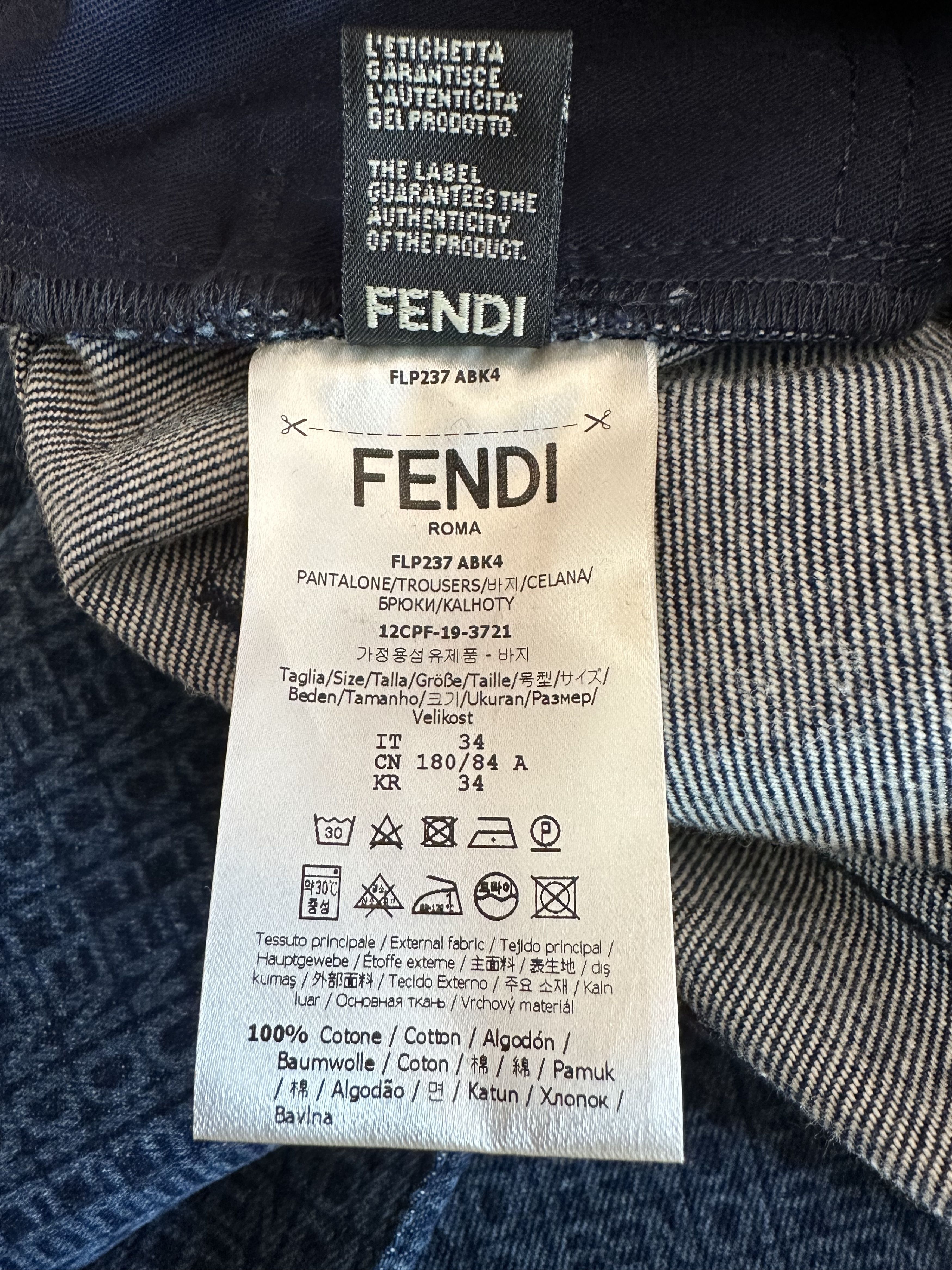 Fendi Fendi Laser Wash Straight Leg Denim Jeans Size US 34 / EU 50 - 7 Thumbnail