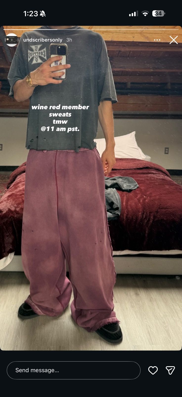 Other ****RARE UNDS WINE SWEATPANTS Size US 36 / EU 52 - 1 Thumbnail