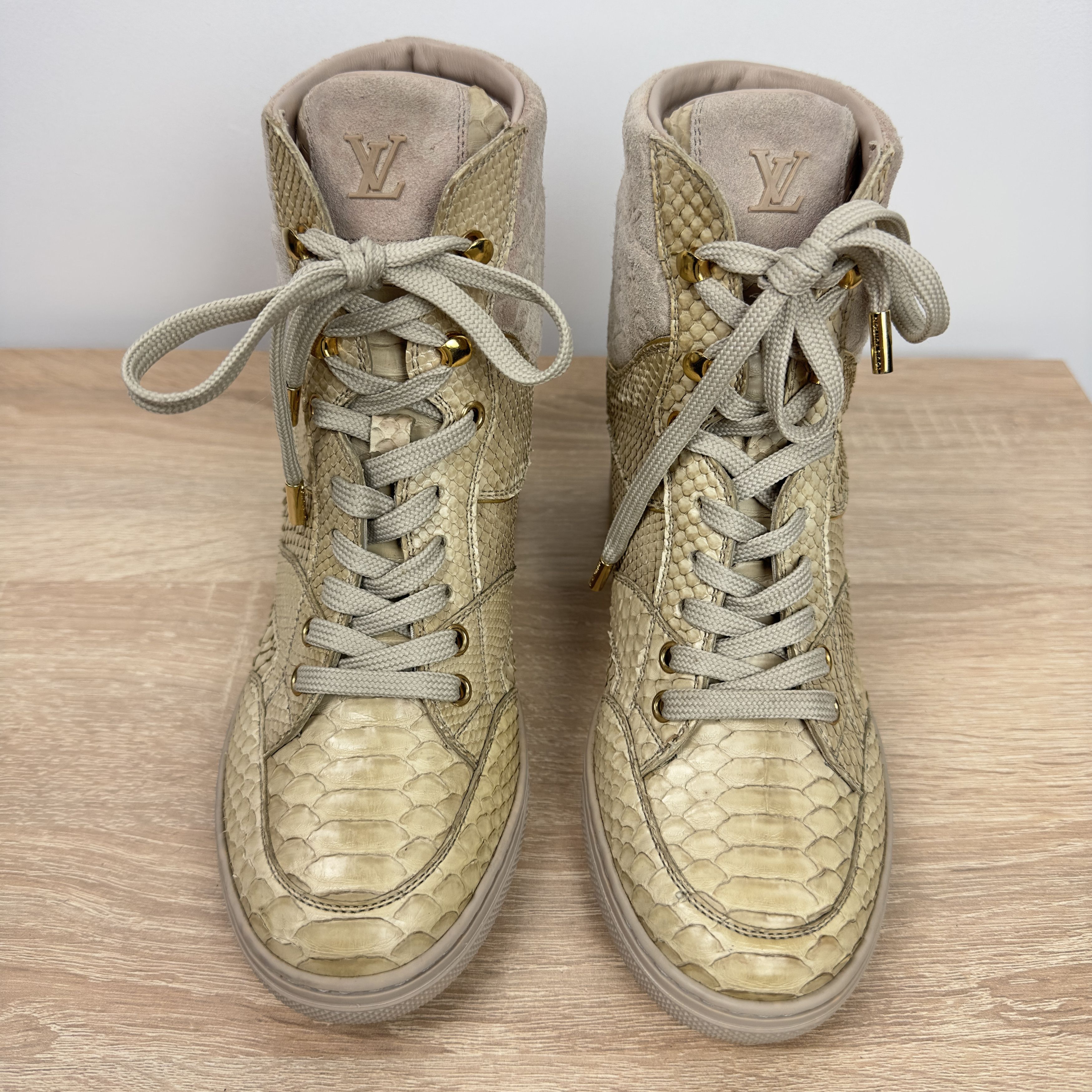 Louis Vuitton RARE Millenium Sneaker Boots Beige Python Skin 6 US Size US 6 / IT 36 - 3 Thumbnail