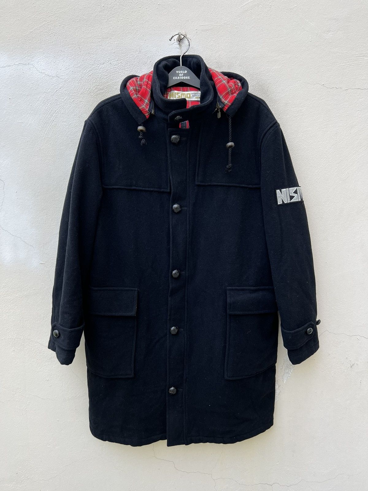 Japanese Brand VTG 90s NISMO International Racing Black Wool Duffel Jacket Size US L / EU 52-54 / 3 - 4 Thumbnail
