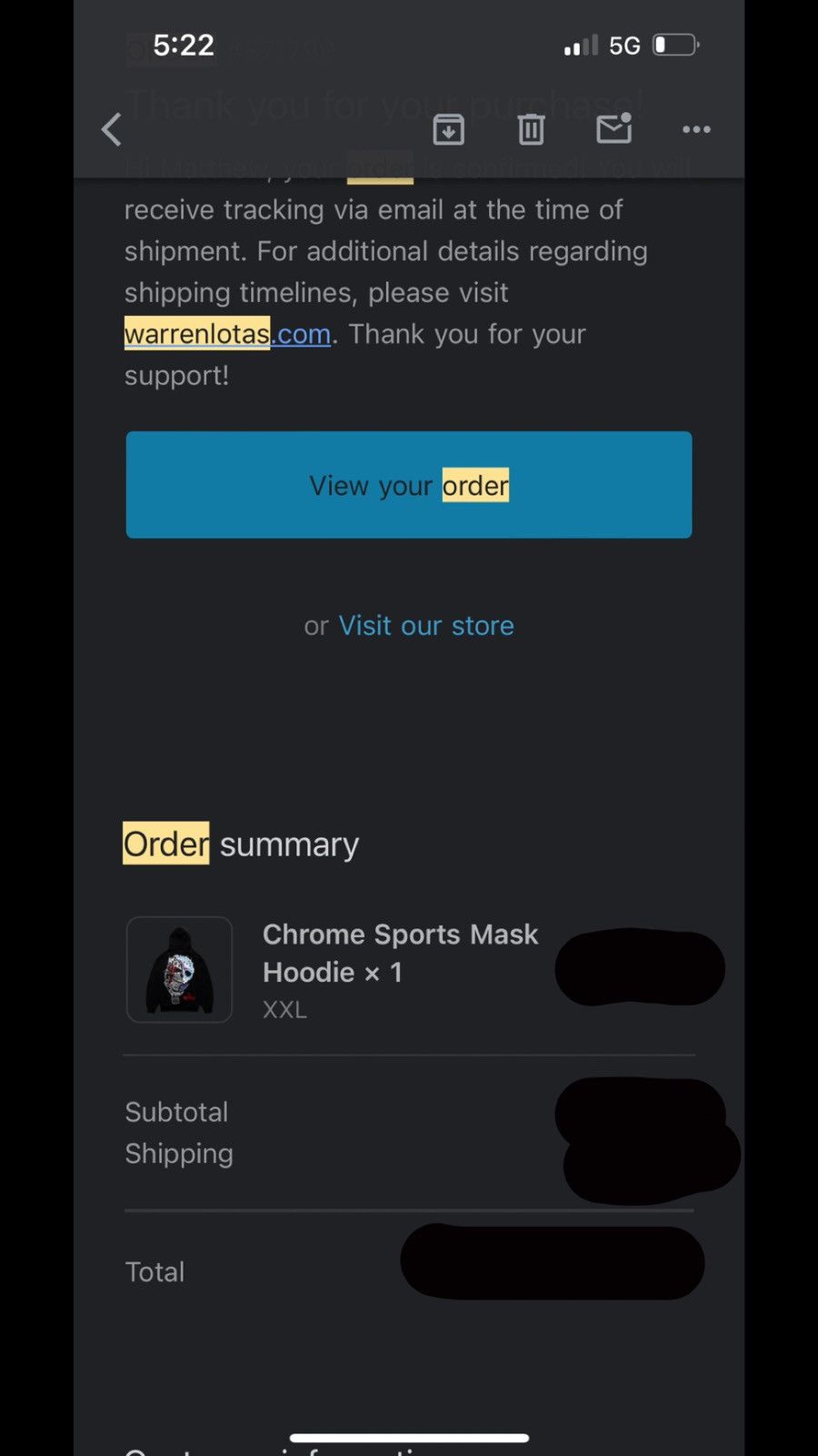 Warren Lotas Warren Lotas Chrome Sports Mask hoodie Size US XXL / EU 58 / 5 - 6 Thumbnail