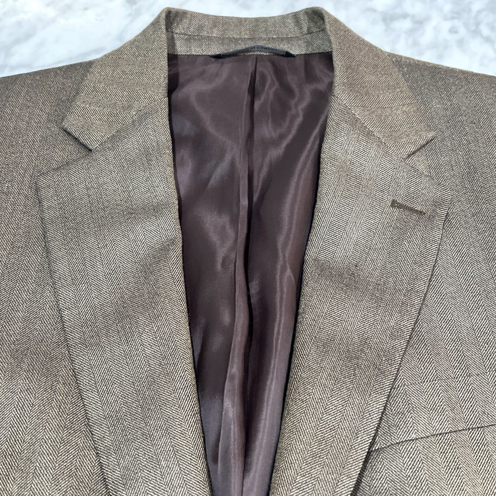 Ralph Lauren Ralph Lauren Sport Coat Blazer Mens 40L Brown Wool Silk Two-Button Sports Size 40L - 3 Thumbnail
