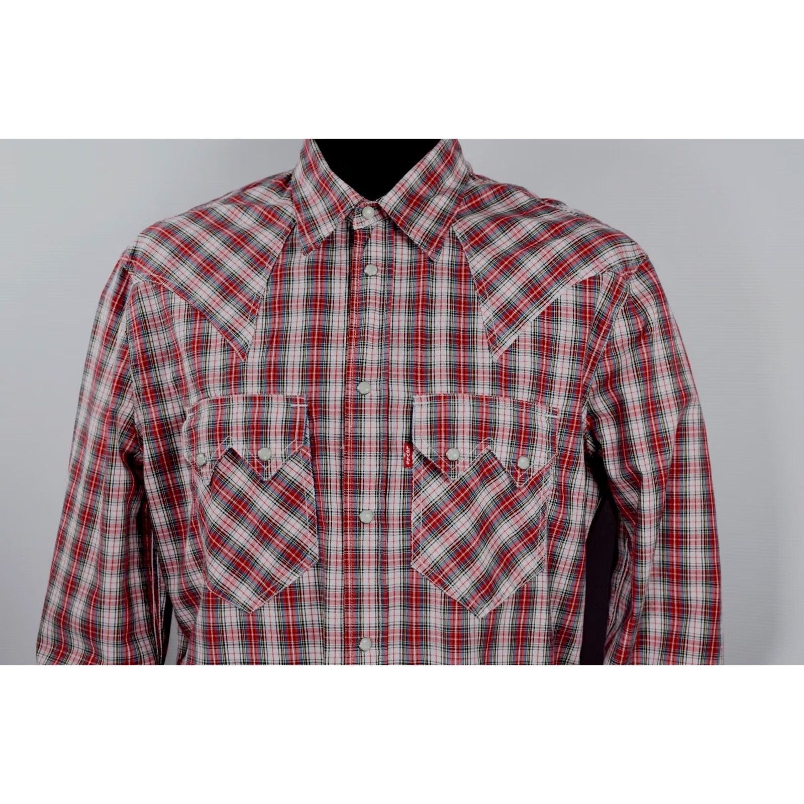 Levi's Levi's Limited Edition Western Shirt Mens XL Button-Up, Plaid, Cotton, Multicolor, Casual, Regular Fit, Hoodie? Size US XL / EU 56 / 4 - 2 Thumbnail