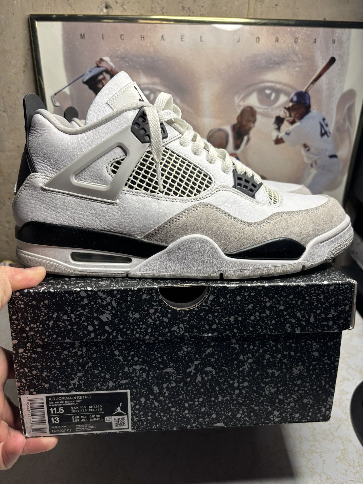 Jordan Brand Jordan Retro 4 ‘Military black’ Size US 11.5 / EU 44-45 - 1 Thumbnail