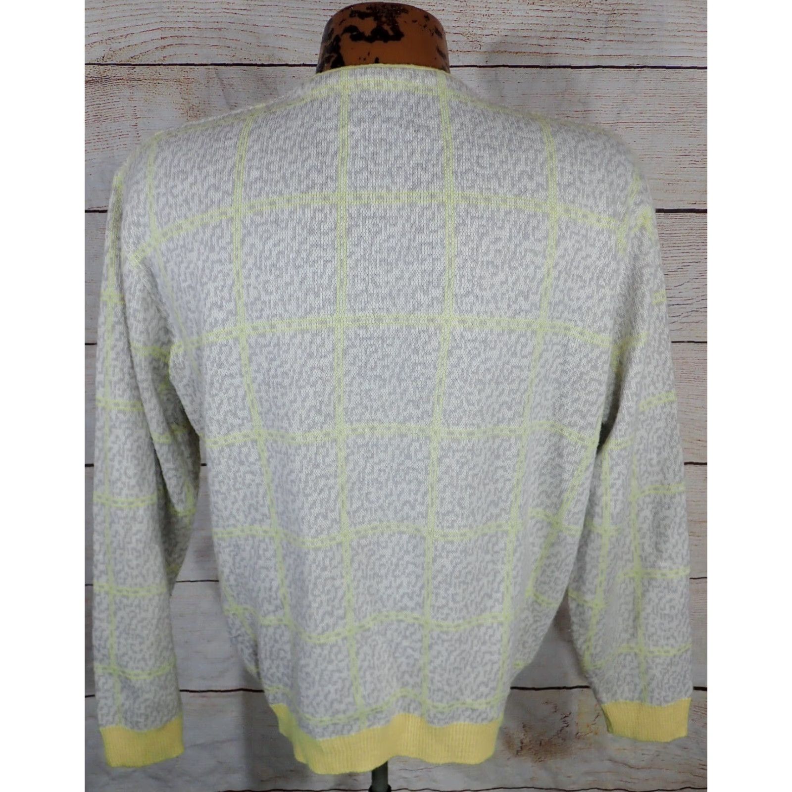 Vintage VINTAGE Puritan Ban-Lon Cardigan Sweater Mens L Geometric Design Orlon Acrylic Size US L / EU 52-54 / 3 - 3 Thumbnail
