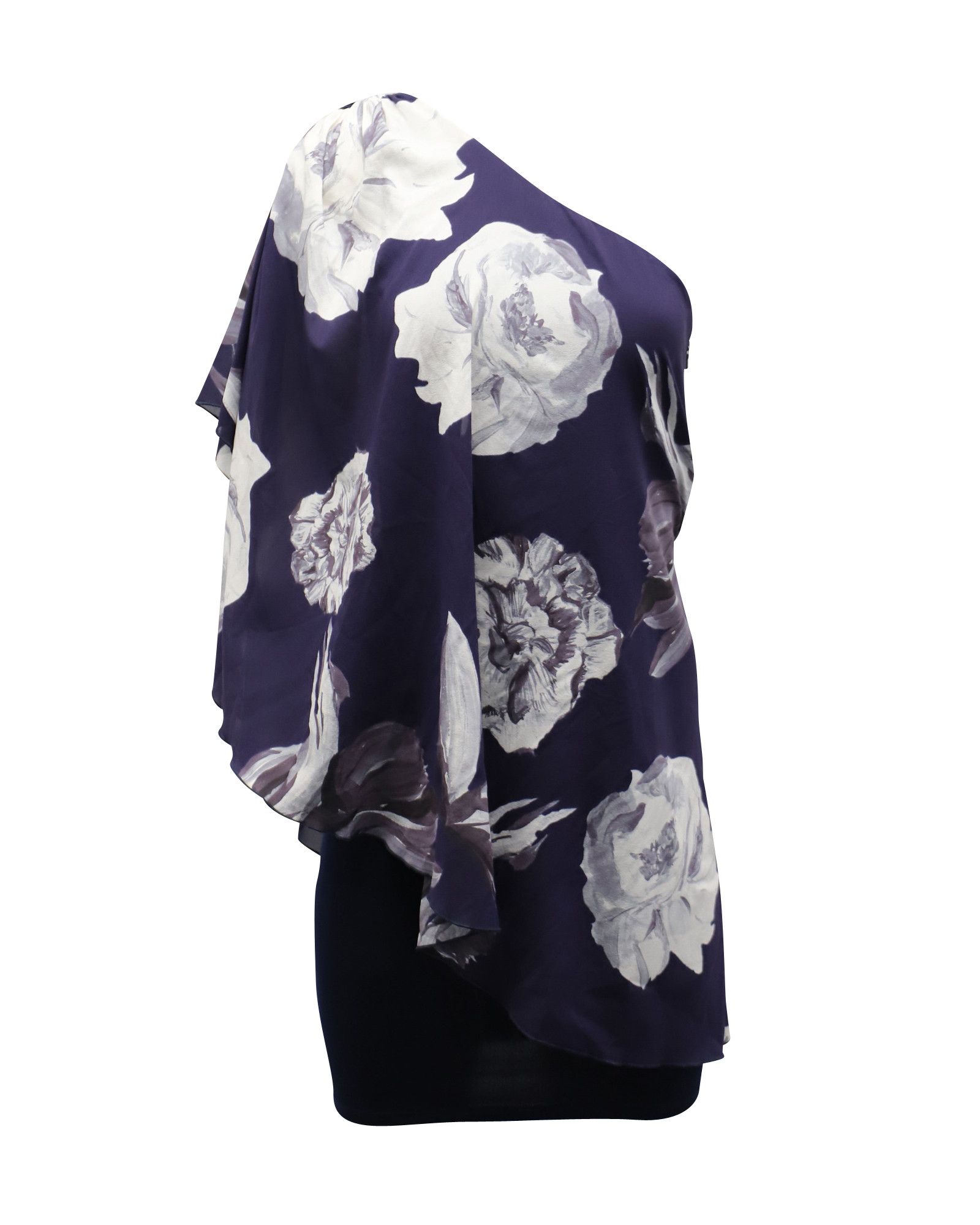 Alice + Olivia Alice + Olivia One Shoulder Floral Dress in Violet Silk Size XS / US 0-2 / IT 36-38 - 1 Thumbnail
